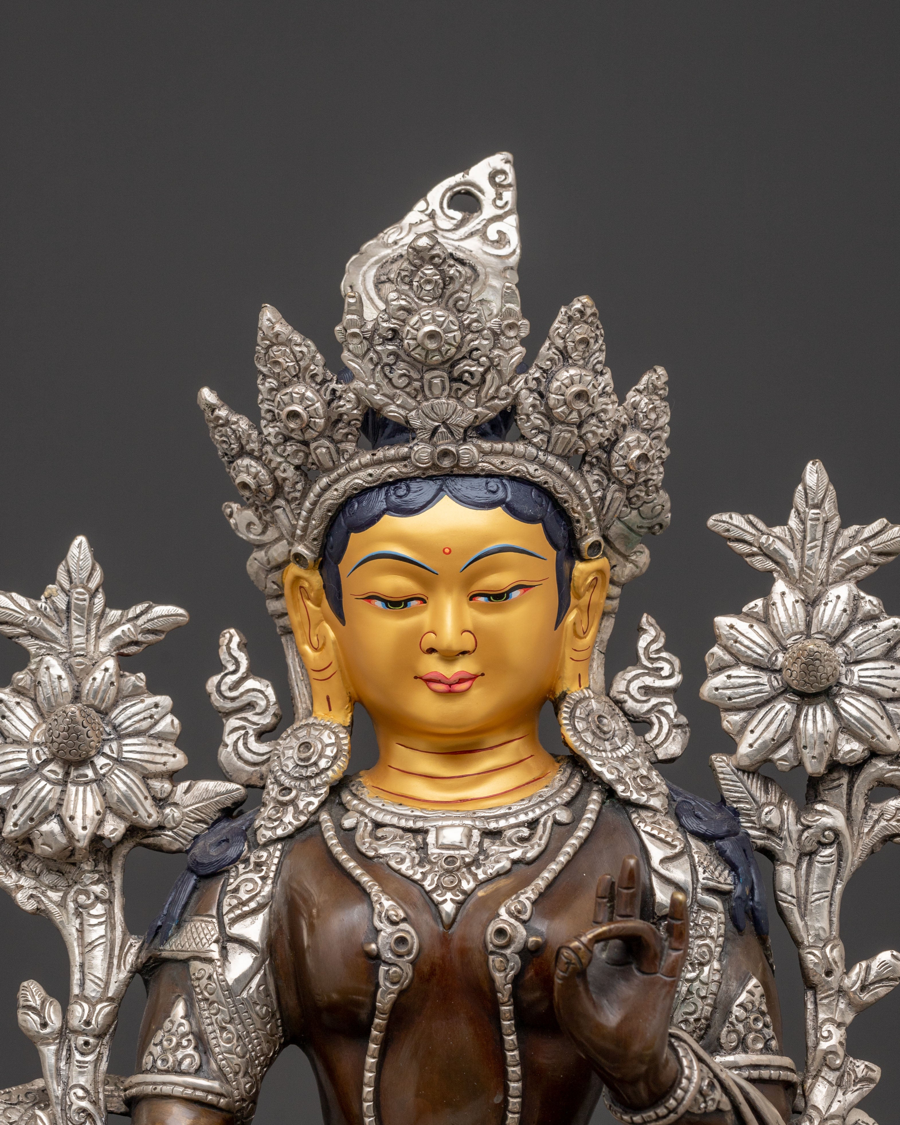 Mother Shyama Tara Divine Statue – Handcrafted Gilded Copper Art