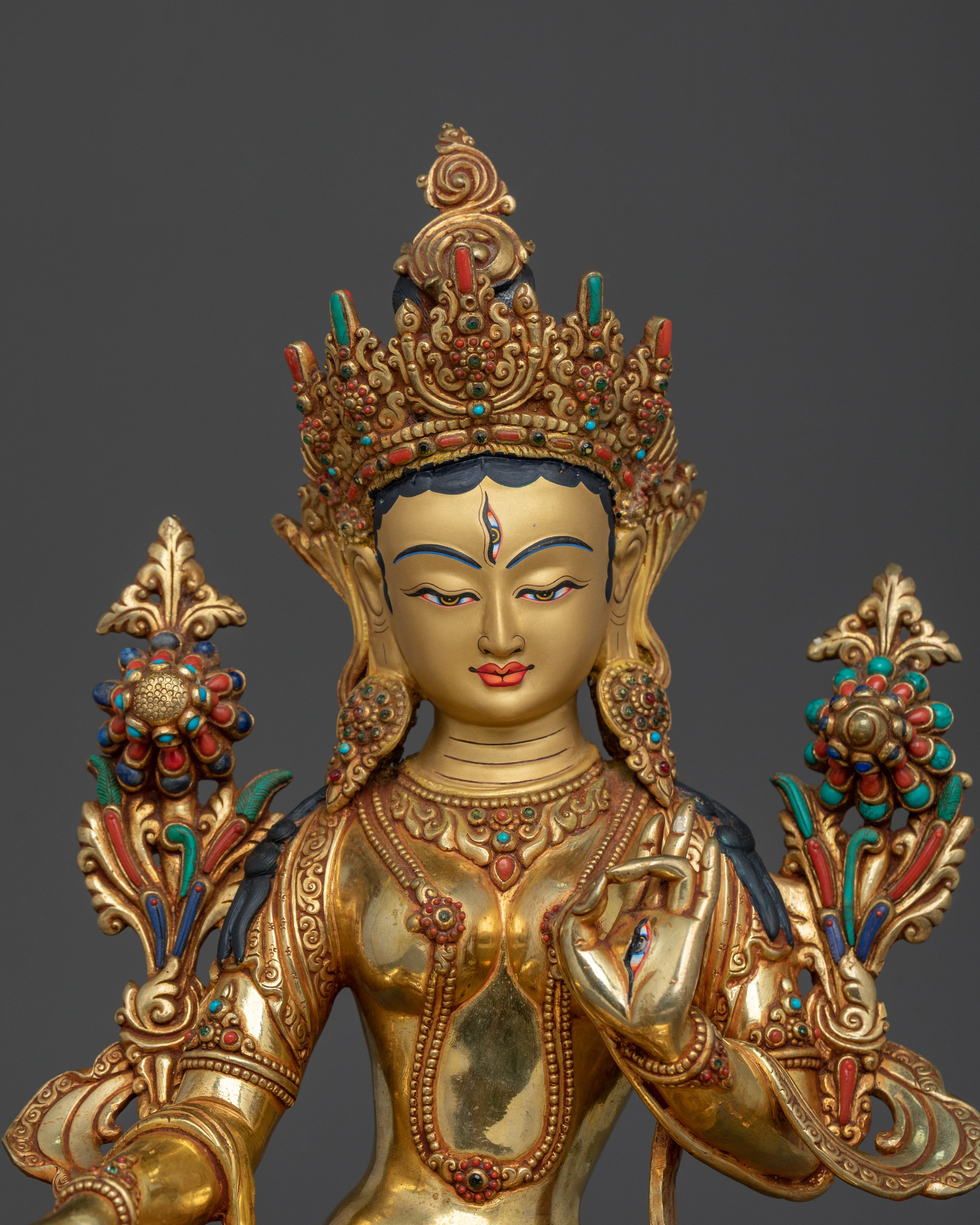 Hand-Carved White Tara Statue | Altar Home Decor