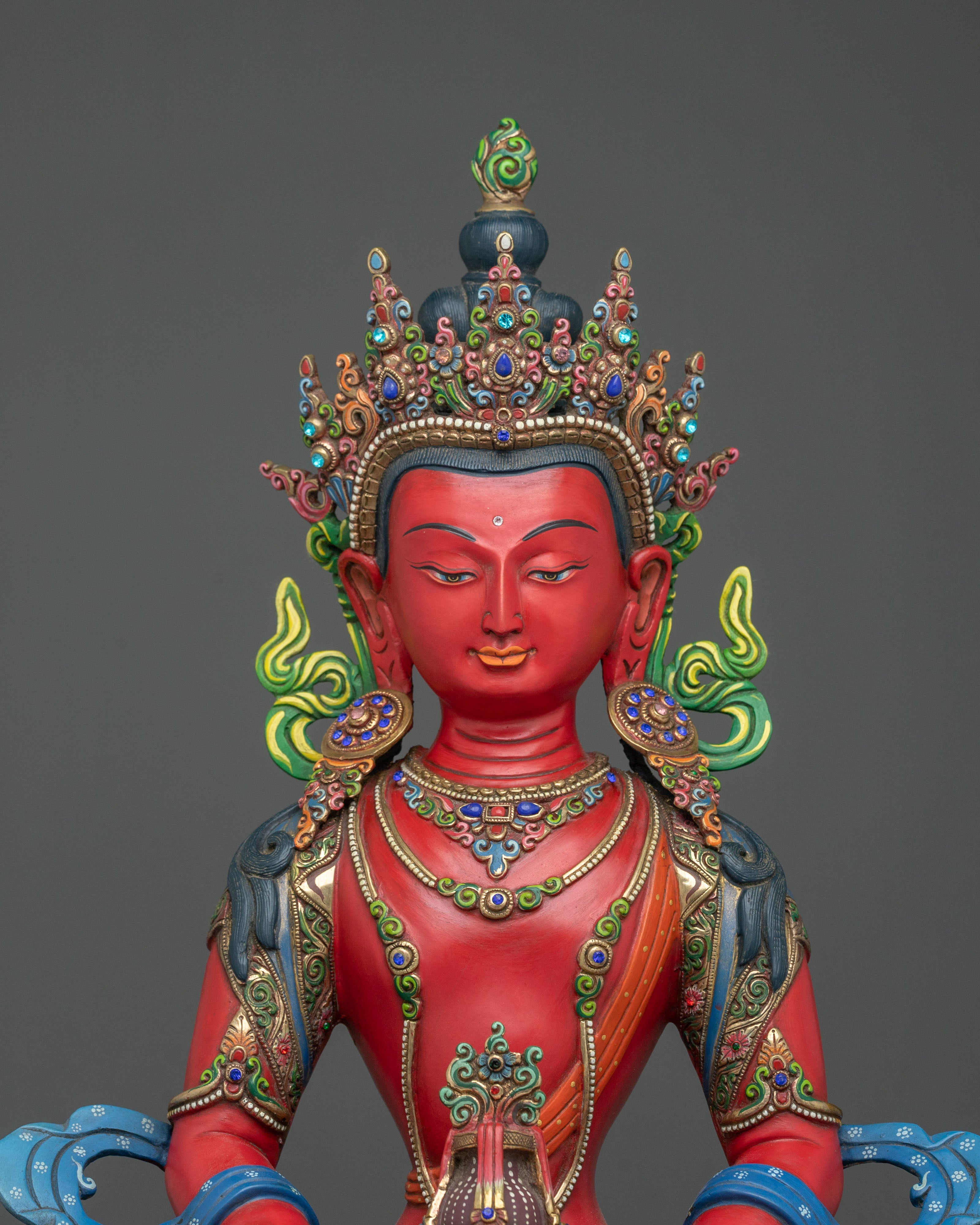 Amitayus Long Life Buddha Handmade Statue | Handmade Spiritual Sculpture