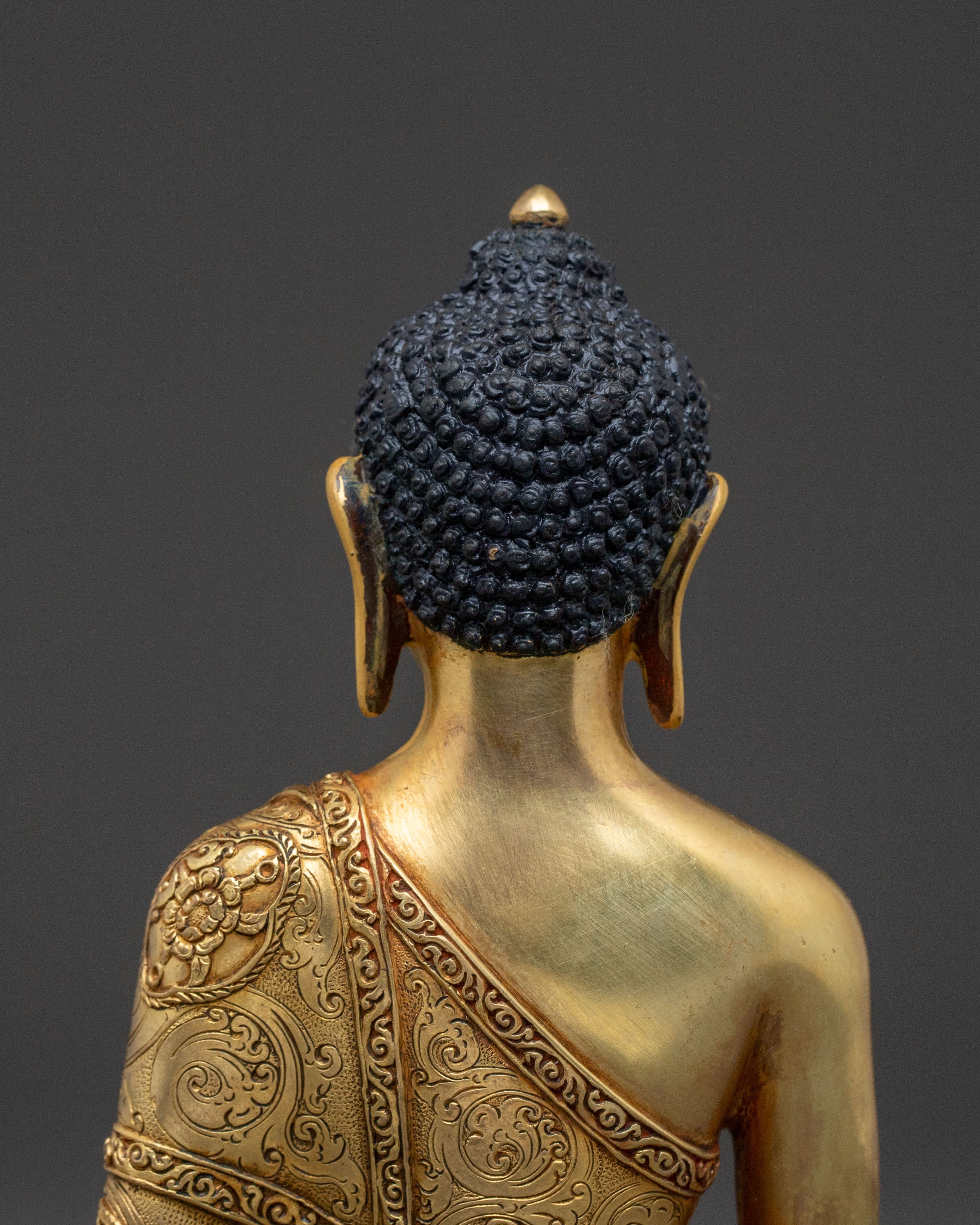 Shakyamuni Buddha Divine Statue - 24K Gold Gilded Figure