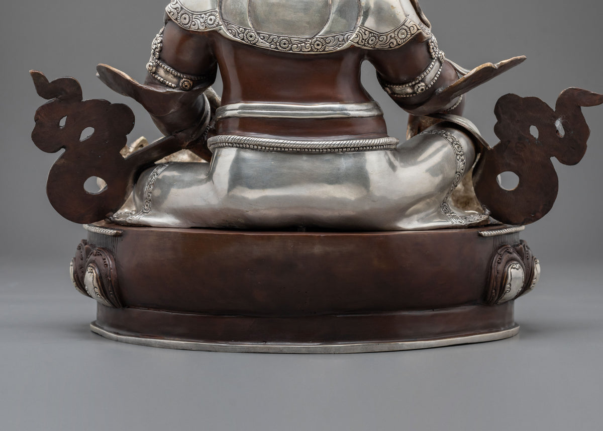 Dzambhala Altar Decoration Statue | Handcrafted Sculpture with Silver Plating