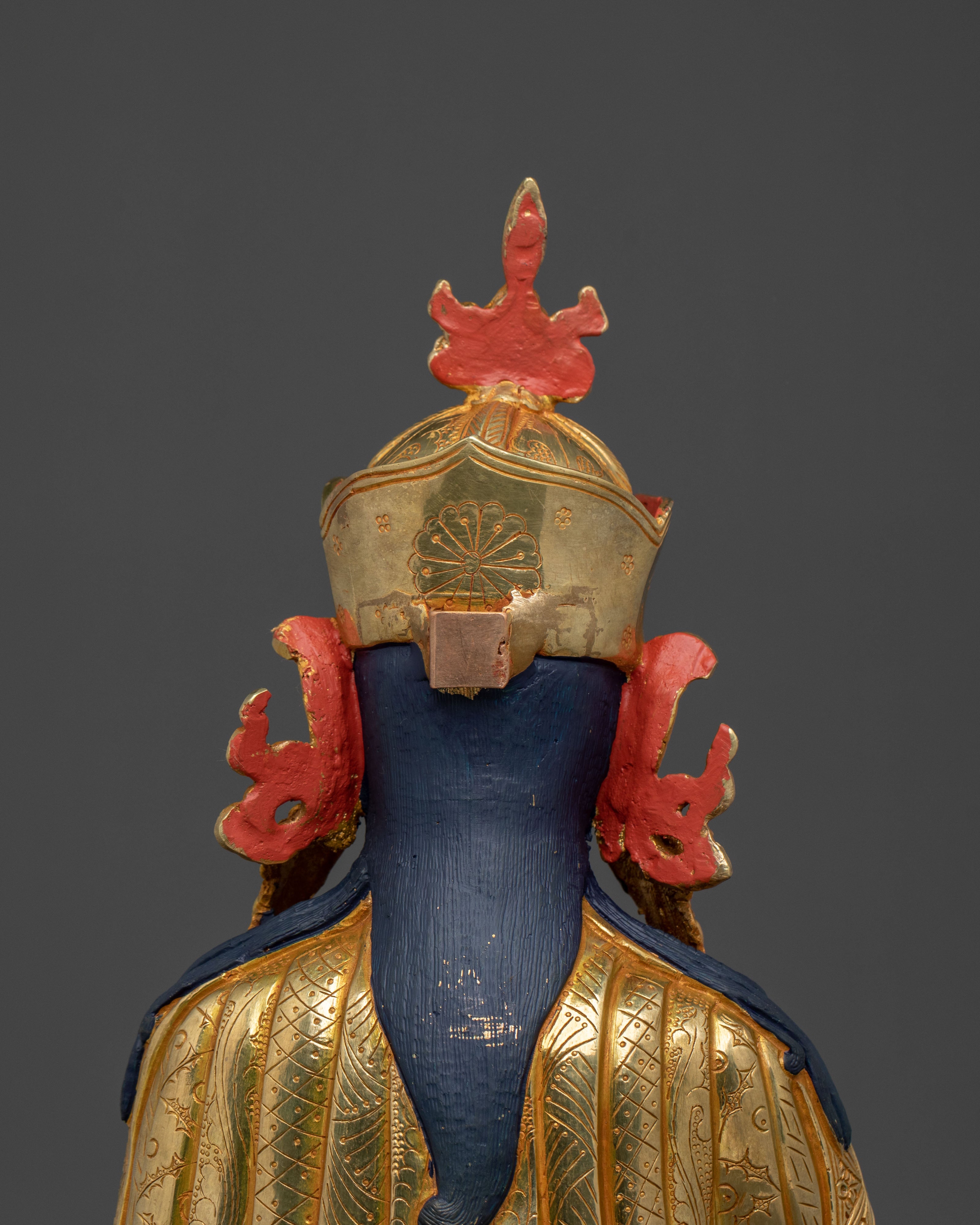 Buddhist Protector Guru Rinpoche Statue | 24K Gold Gilded Artwork