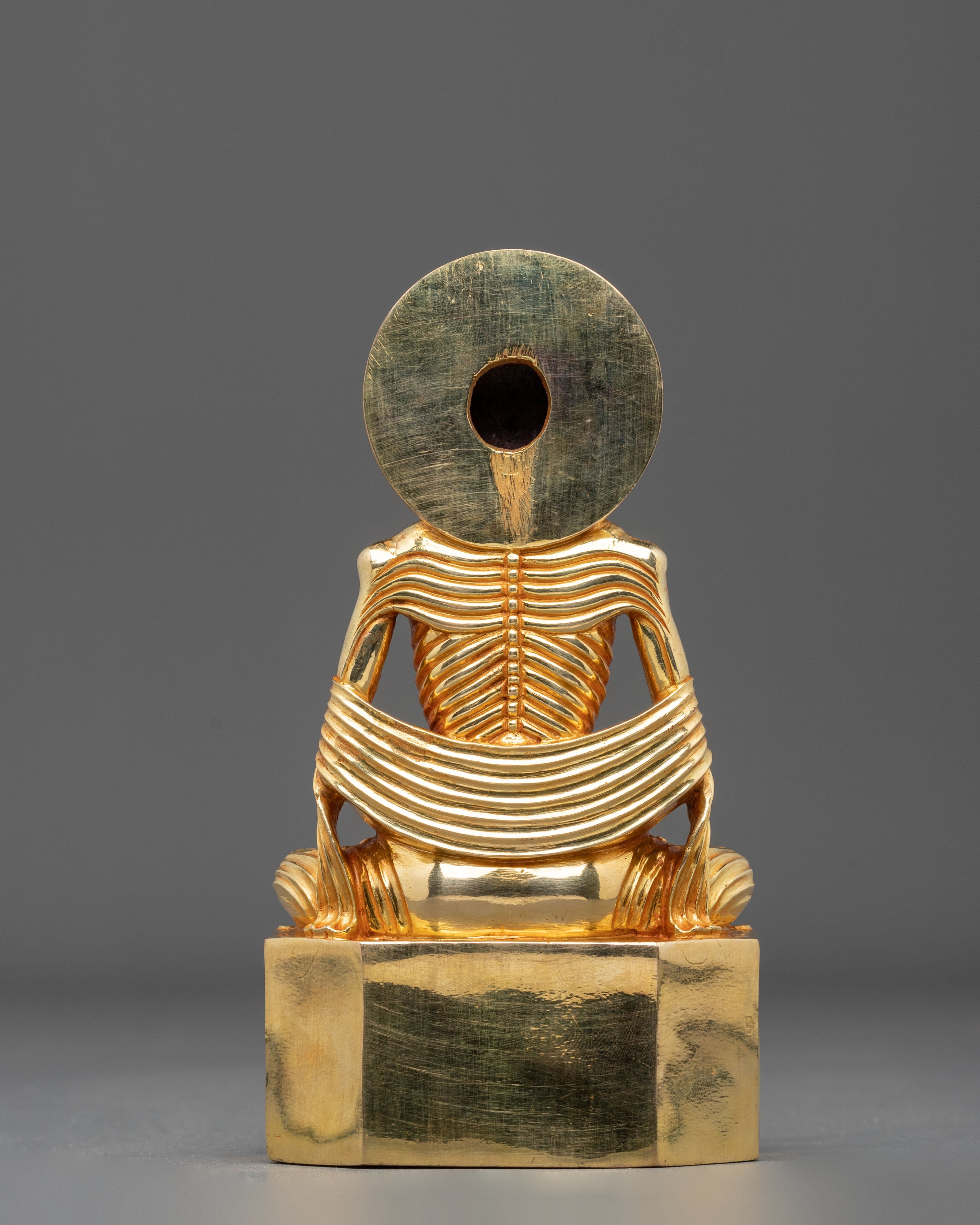 Fasting Buddha Statue | 24K Gold Gilded Figurine