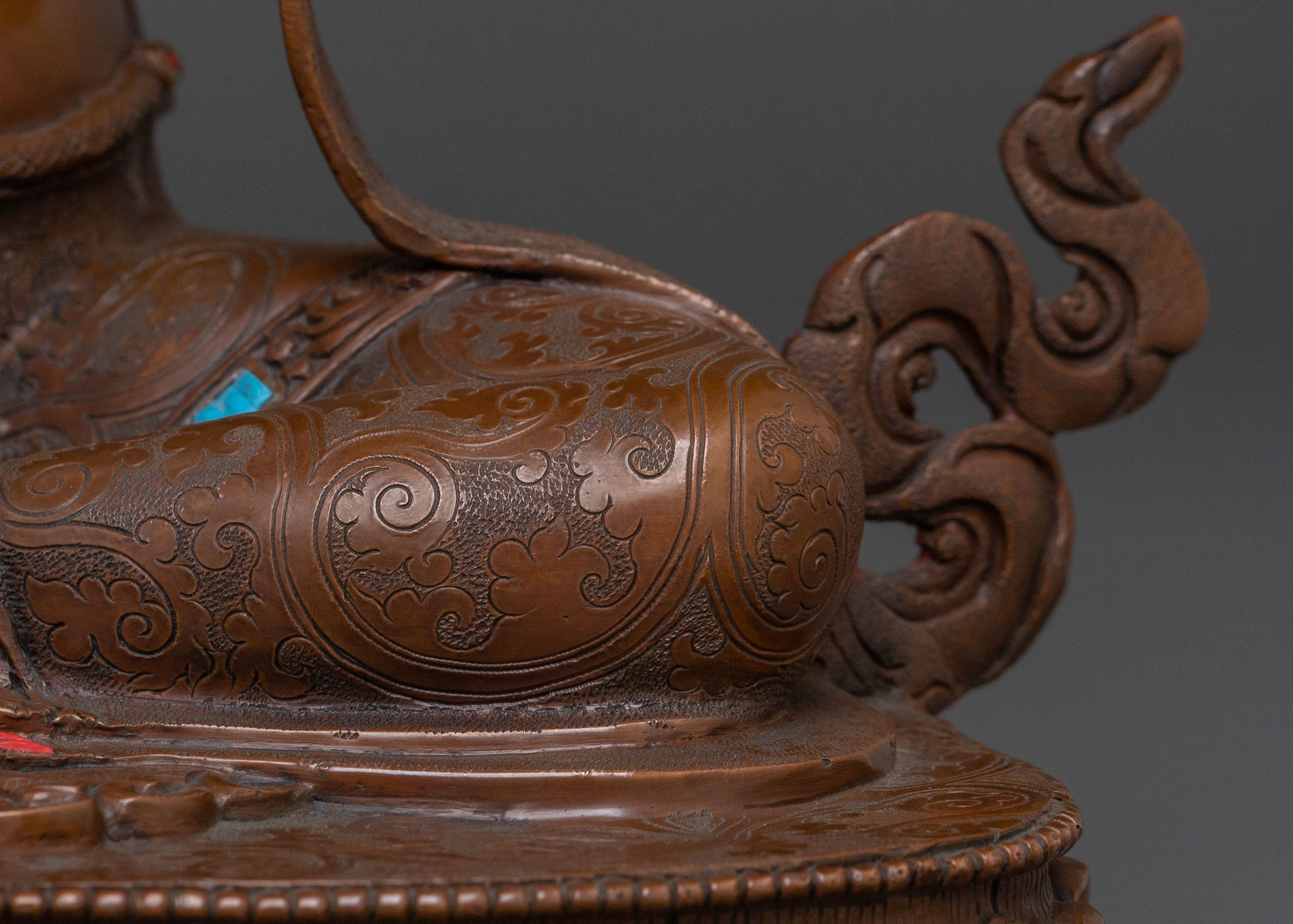 Green Tara Oxidized Copper Statue: Protector Goddess