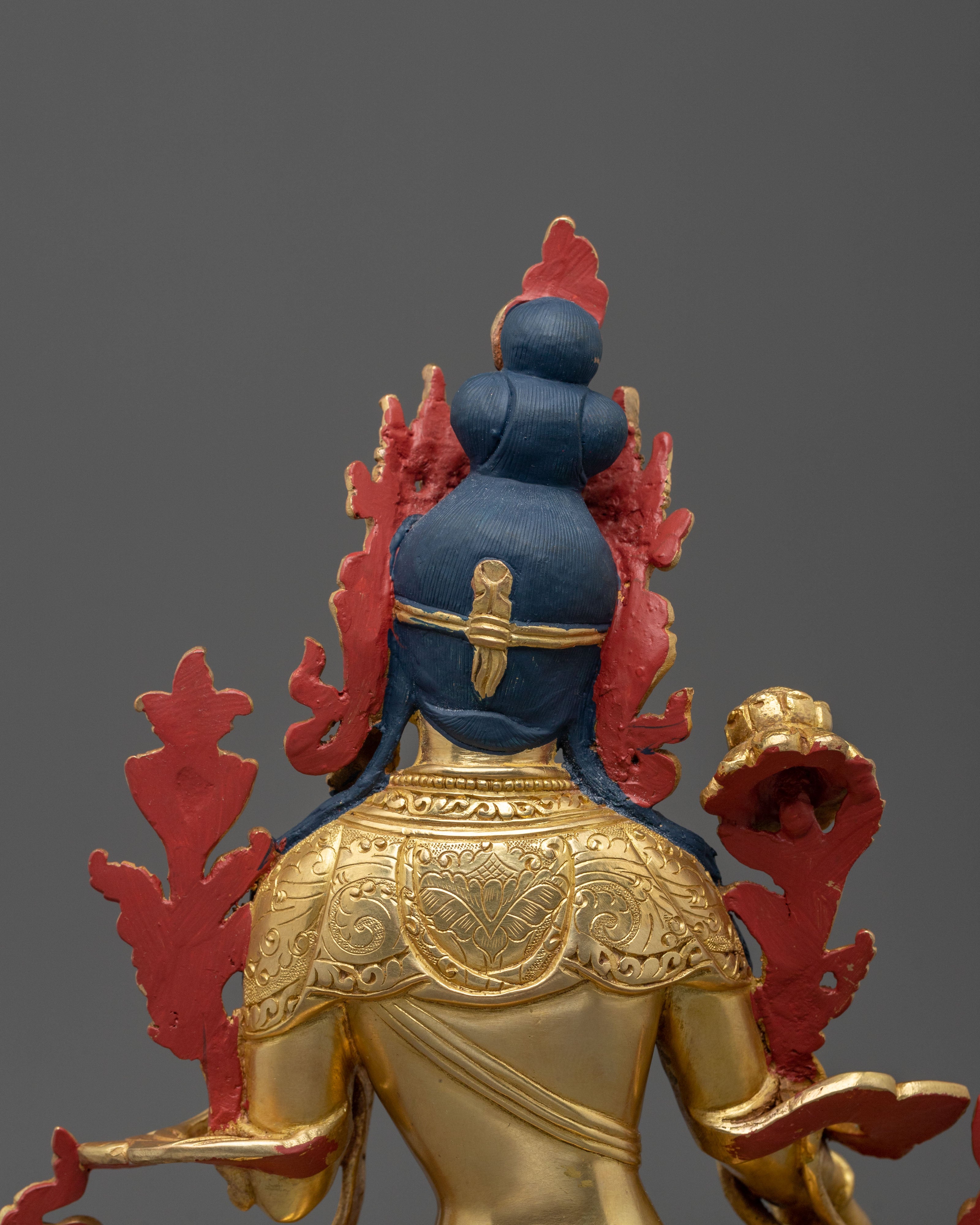Tibetan Goddess | White Tara Sculpture Gilded in 24K Gold