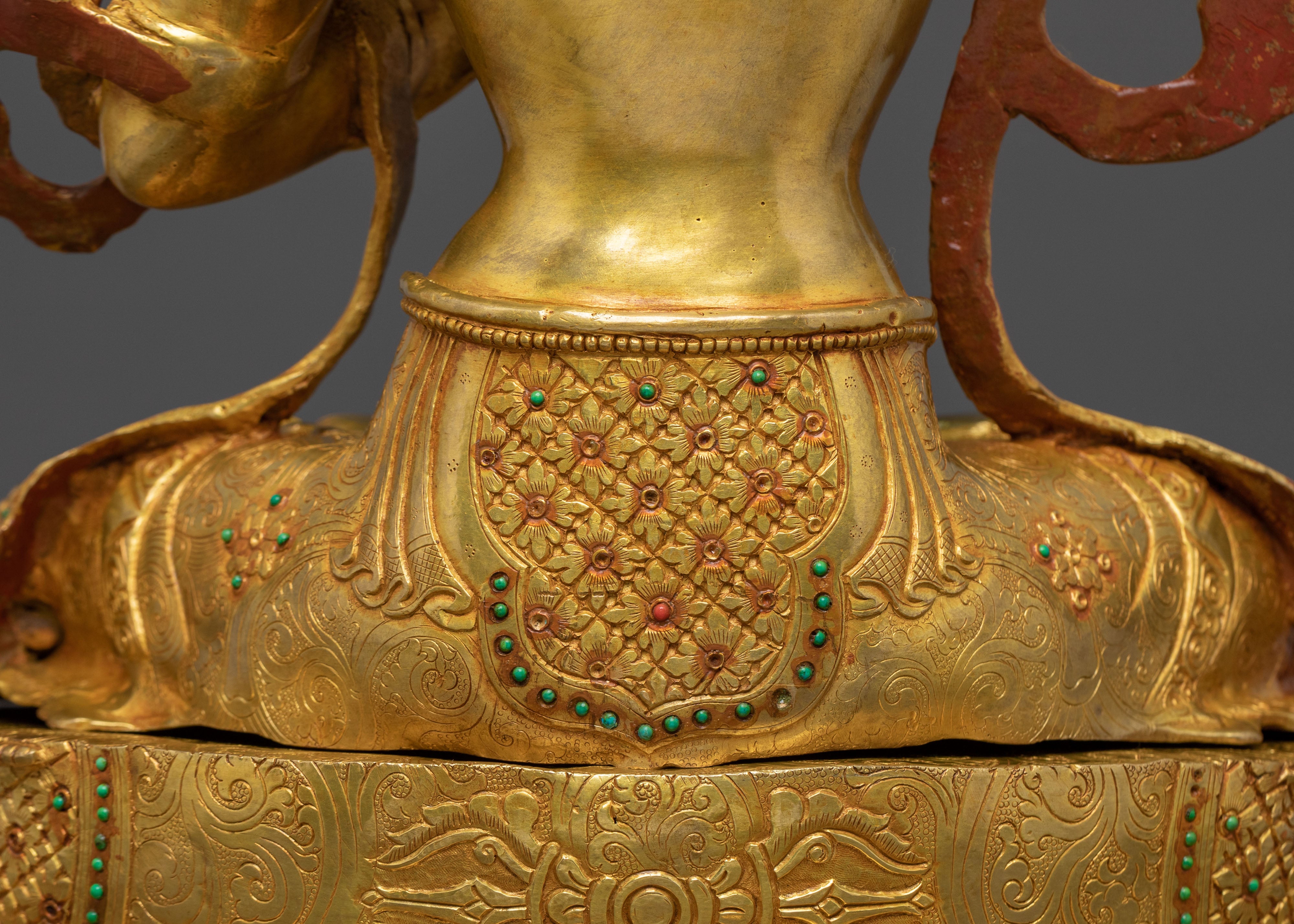 Manjushri 24k Gold Gilded Statue | Wisdom Figure
