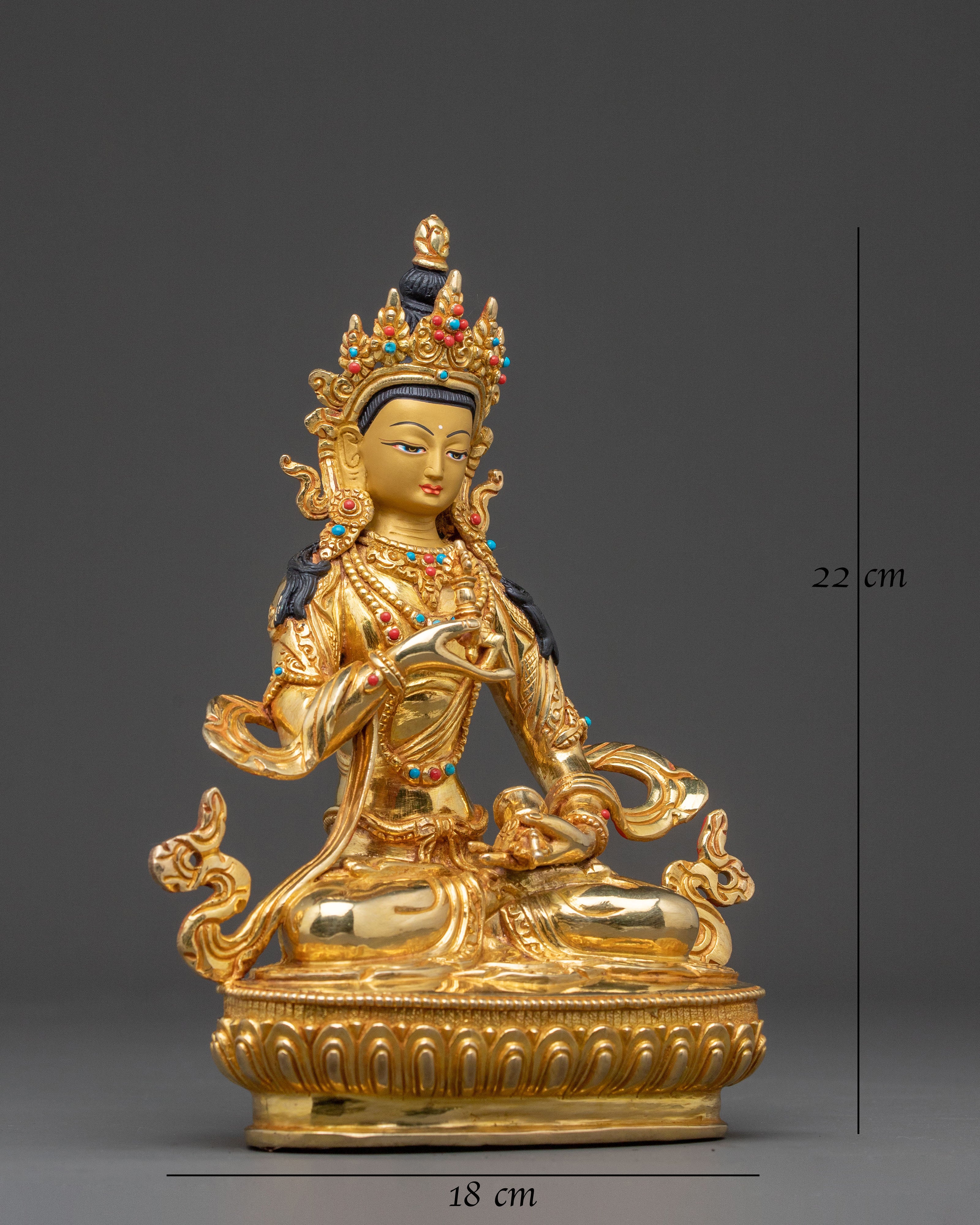 Vajrasattva Handcrafted Tantric Statue – 24K Gold Gilded Art
