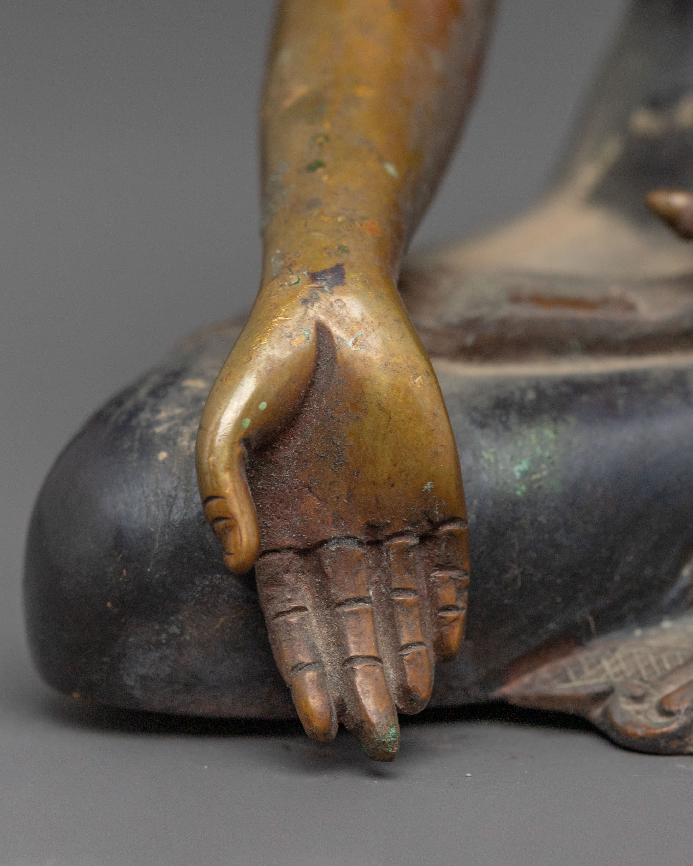 Handmade Ratnasambhava Oxidized Copper Statue | Symbol of Equality and Abundance