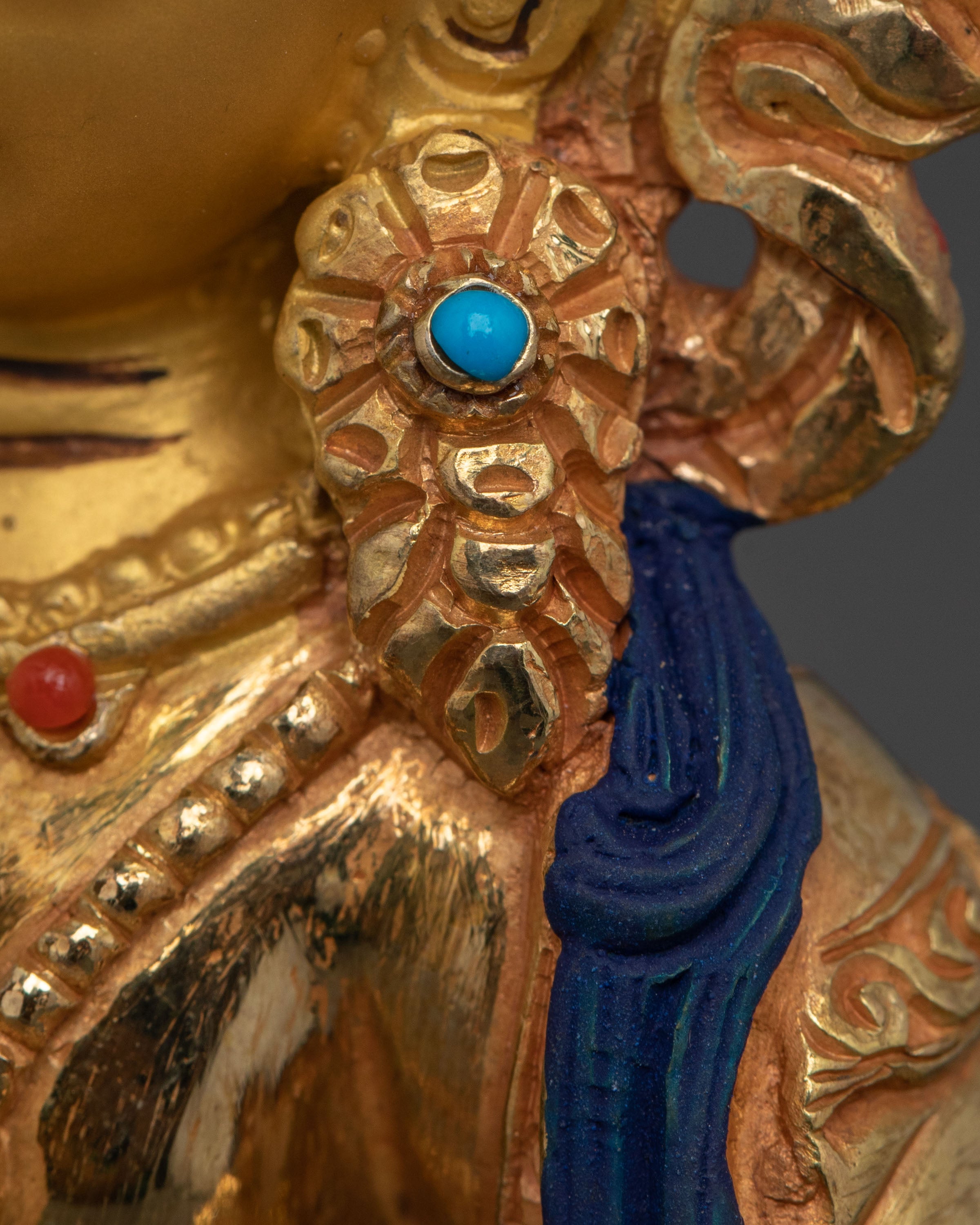 Vajrasattva Traditionally Hand Carved Statue : Altar Decor