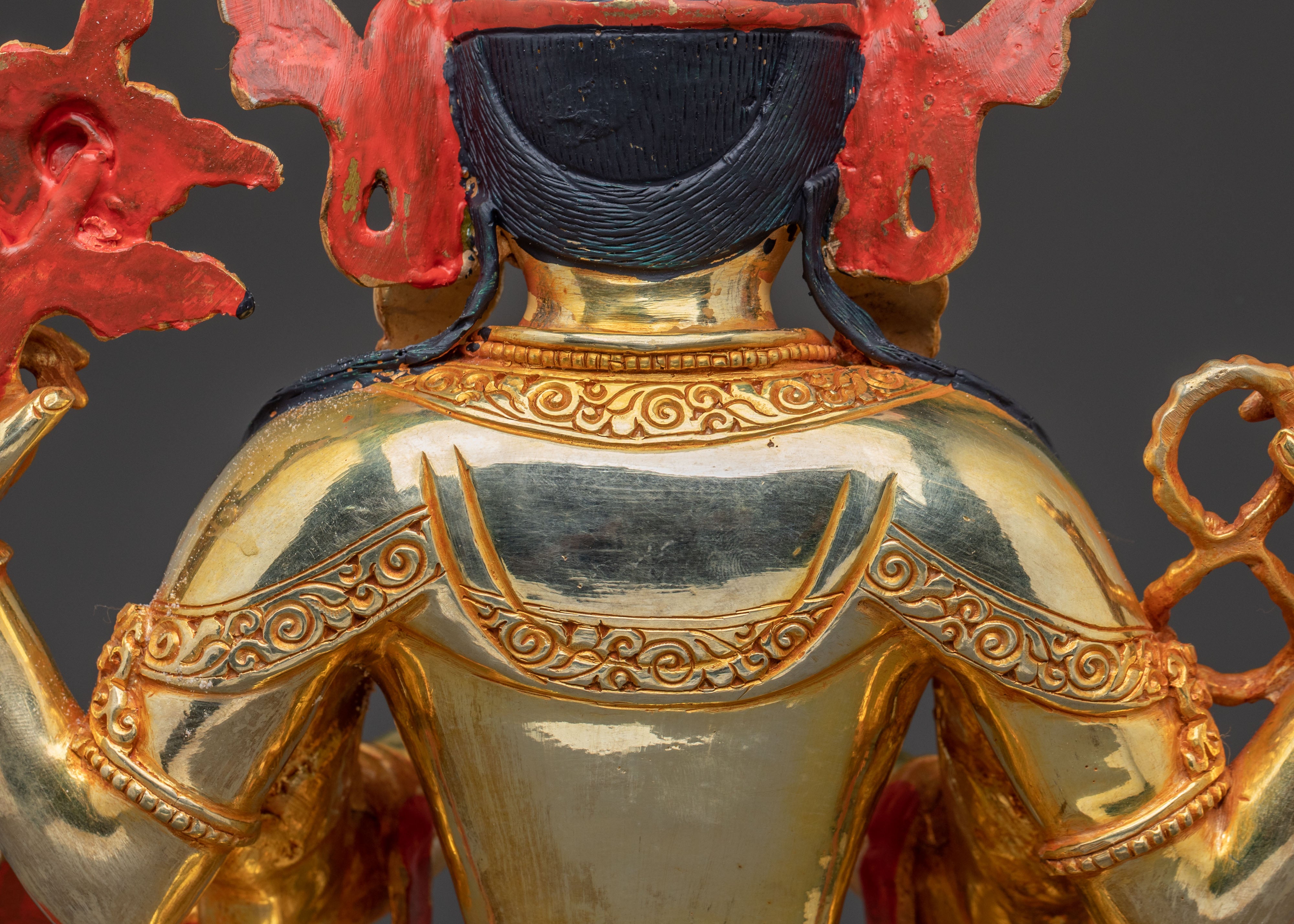 Chenrezig Buddha Statue - 24K Gold Gilded Copper Avalokiteshvara