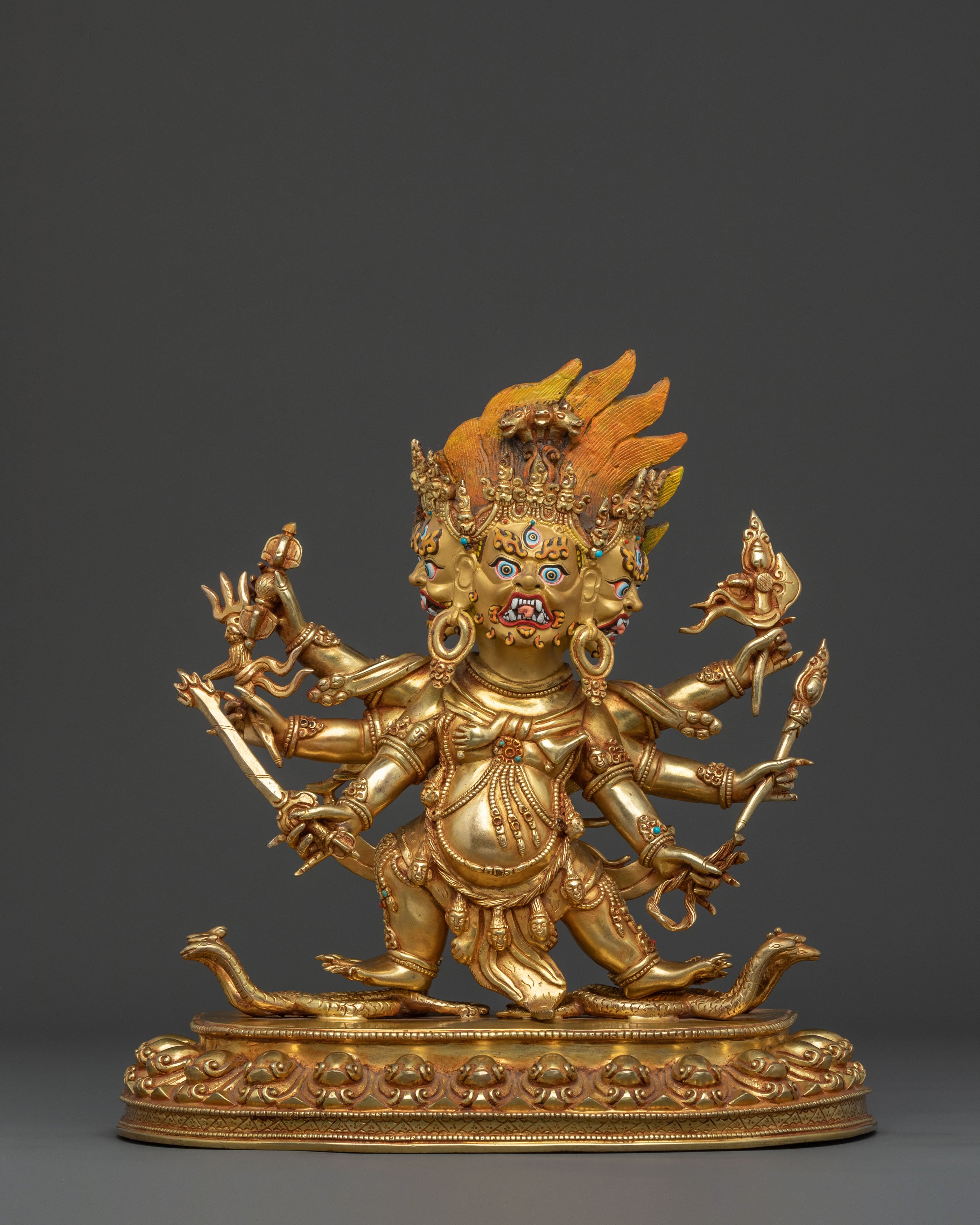Hayagriva Sculpture: Fierce Protector in 24K Gold