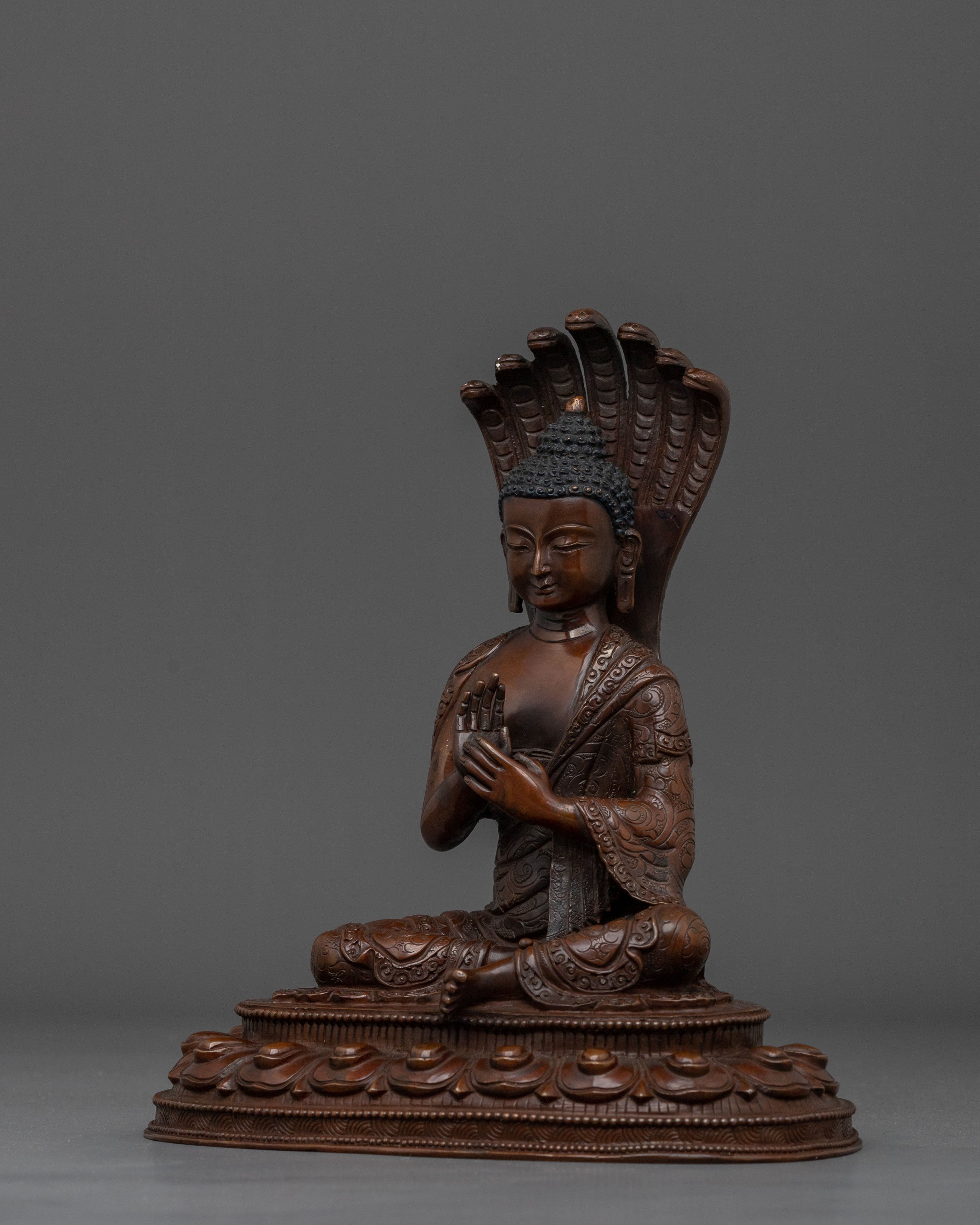 Nagarjuna Sculpture | Oxidized Copper Finish