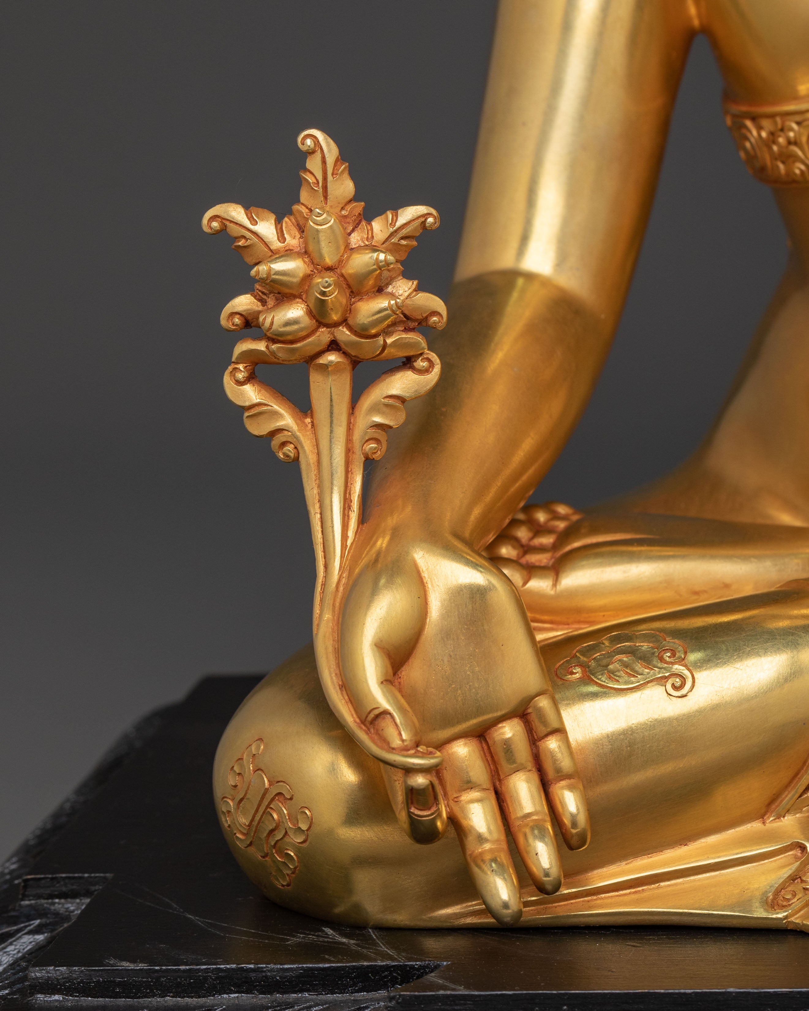Handcrafted Medicine Buddha Spiritual Healing Statue | 24K Gold Gilding