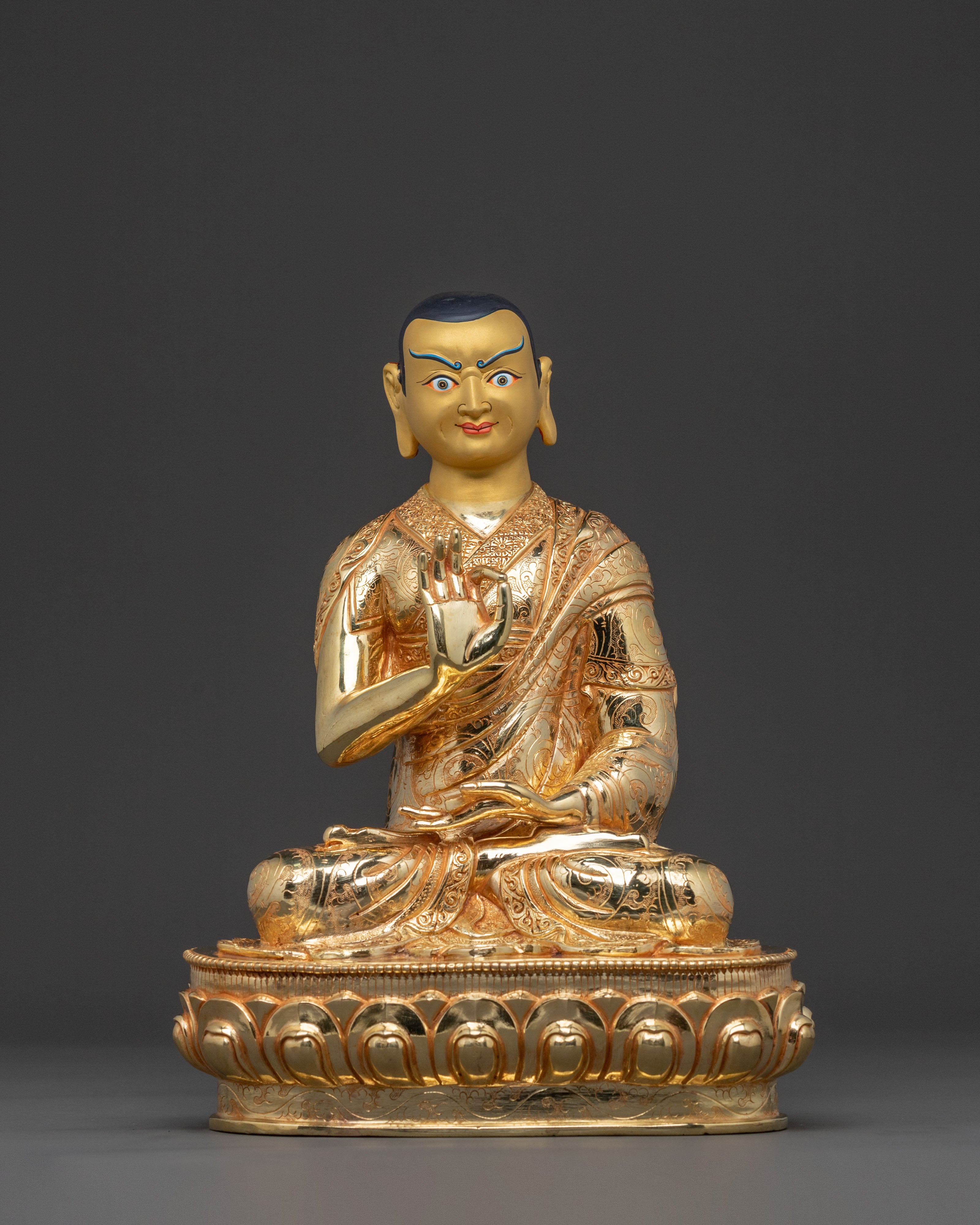 Tsongkhapa and Disciples Altar Statue | Tibetan Buddhist Decor