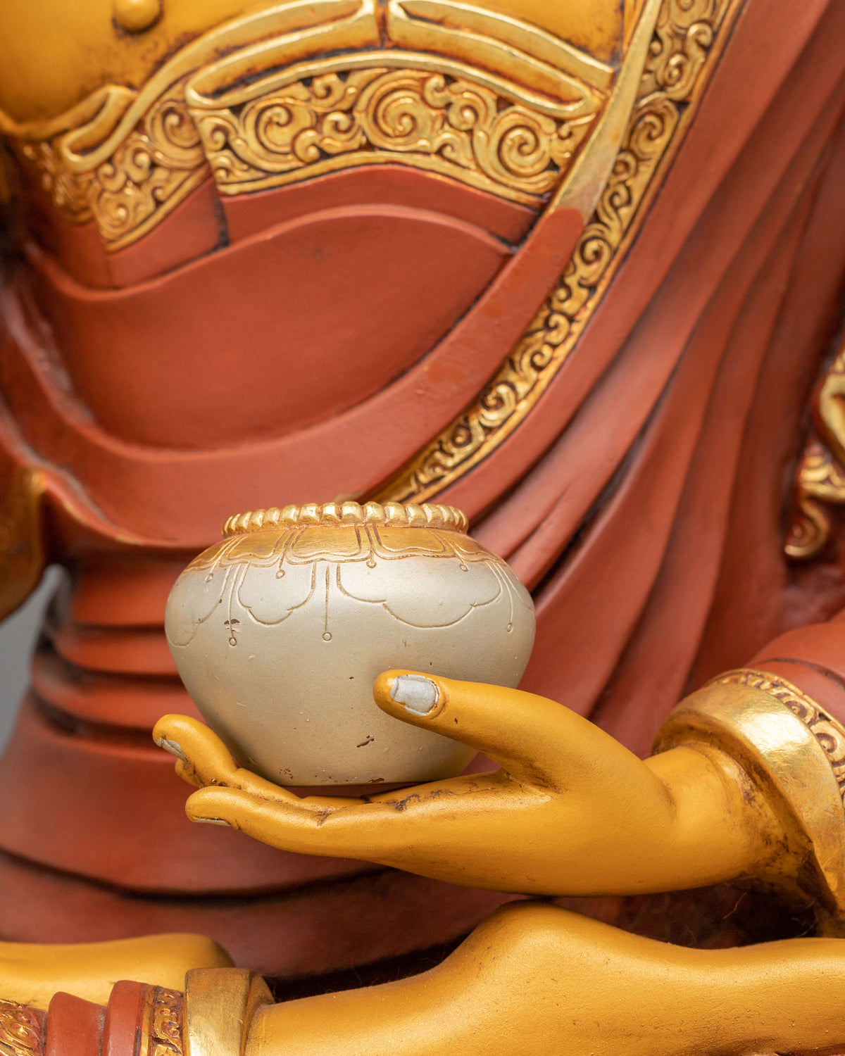 24K Gold Gilded Copper Three Buddha Statue Set | Sacred Buddhist Trio