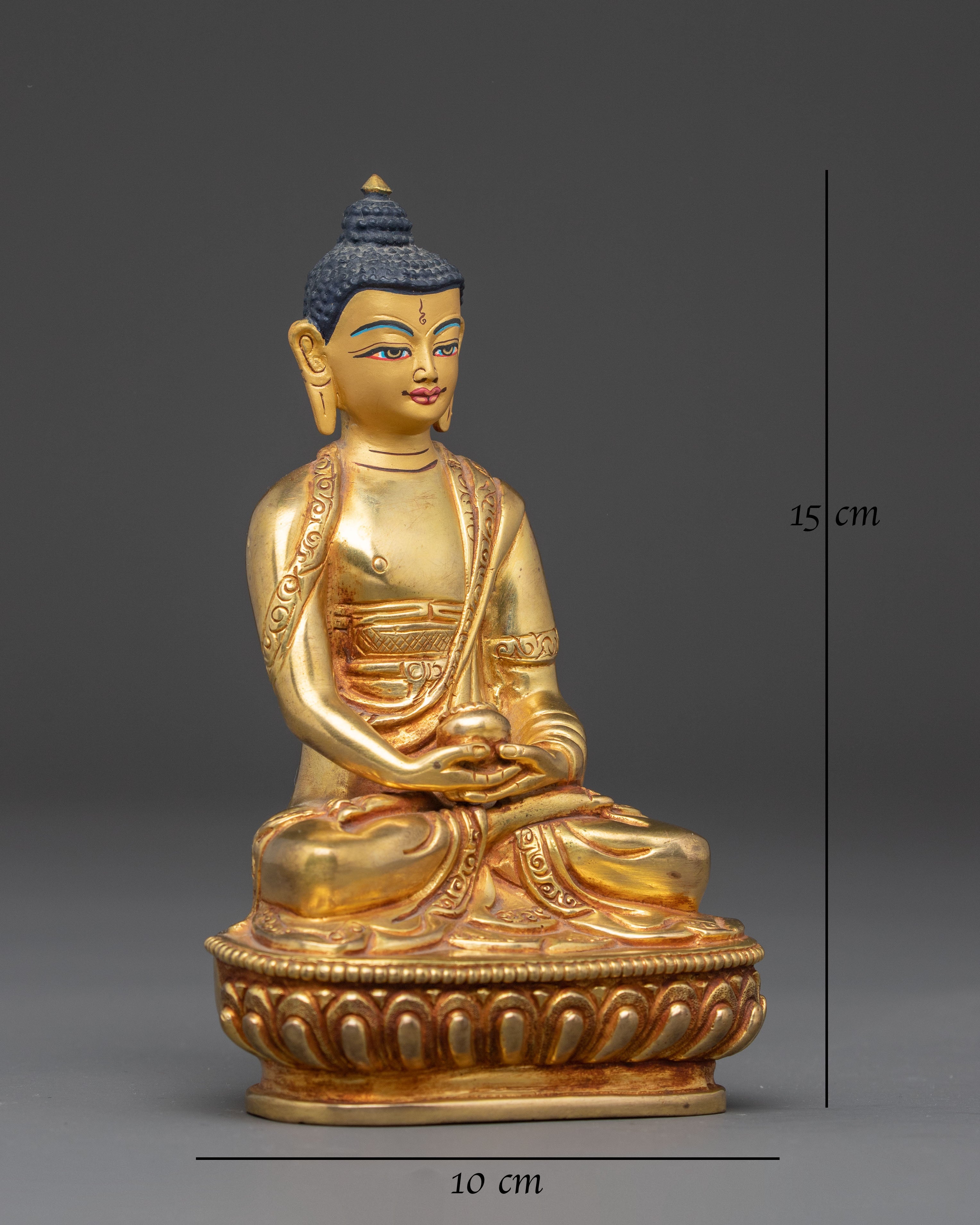 Peaceful Copper Handmade Statue of Amitabha Buddha 