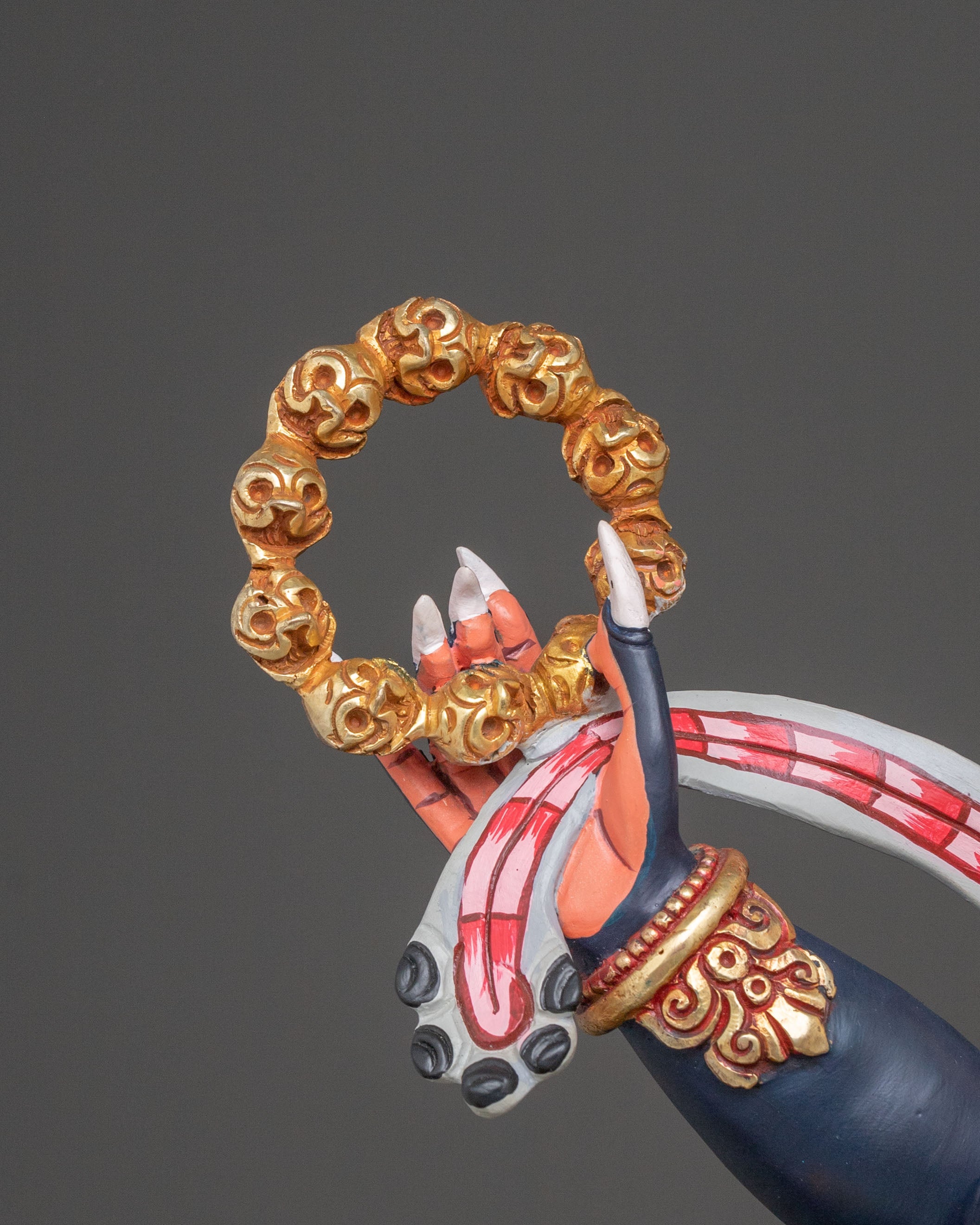 Six Armed Mahakala Divine Sculpture: Protector of Dharma