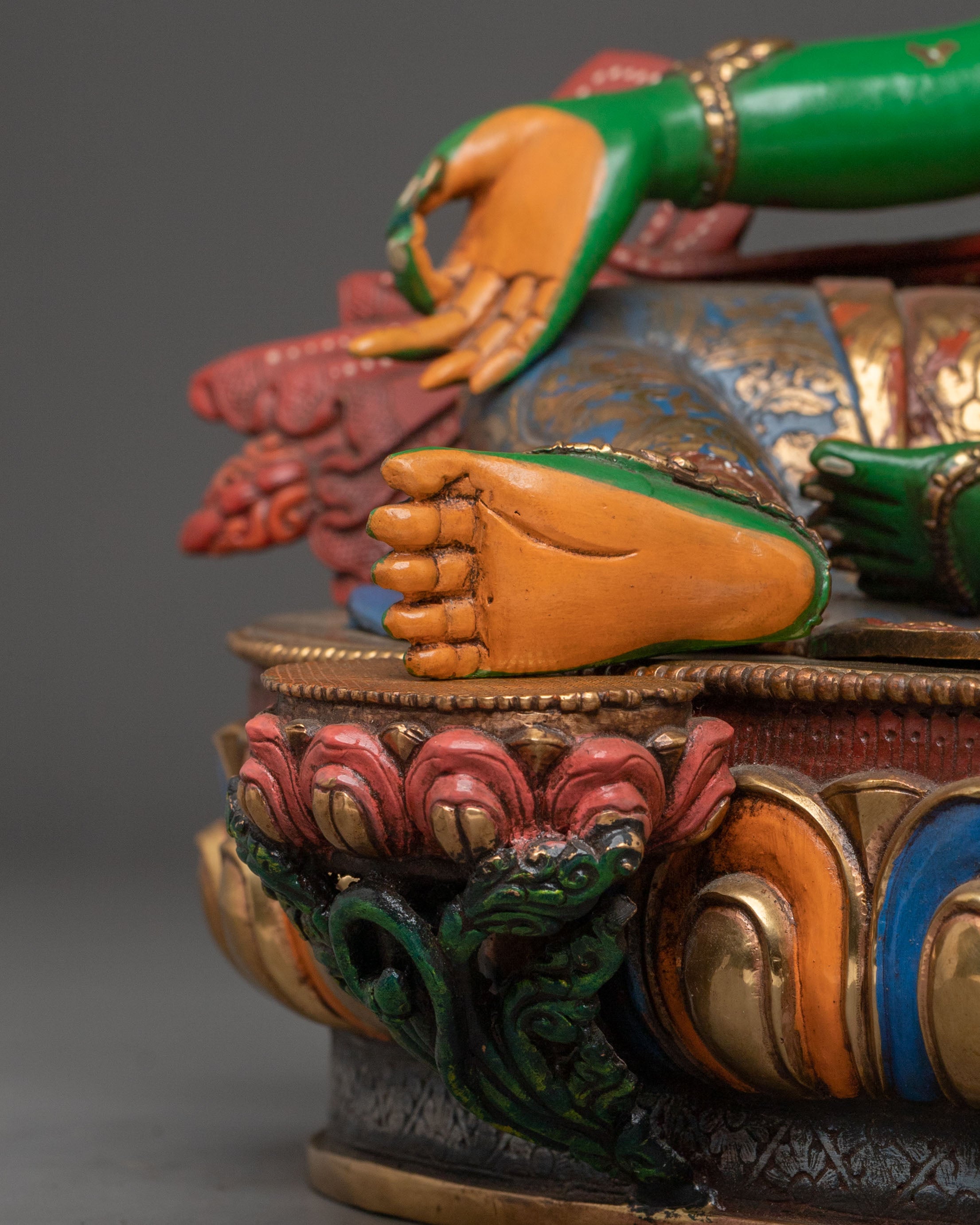 A Serene Peaceful Guardian Green Tara Statue