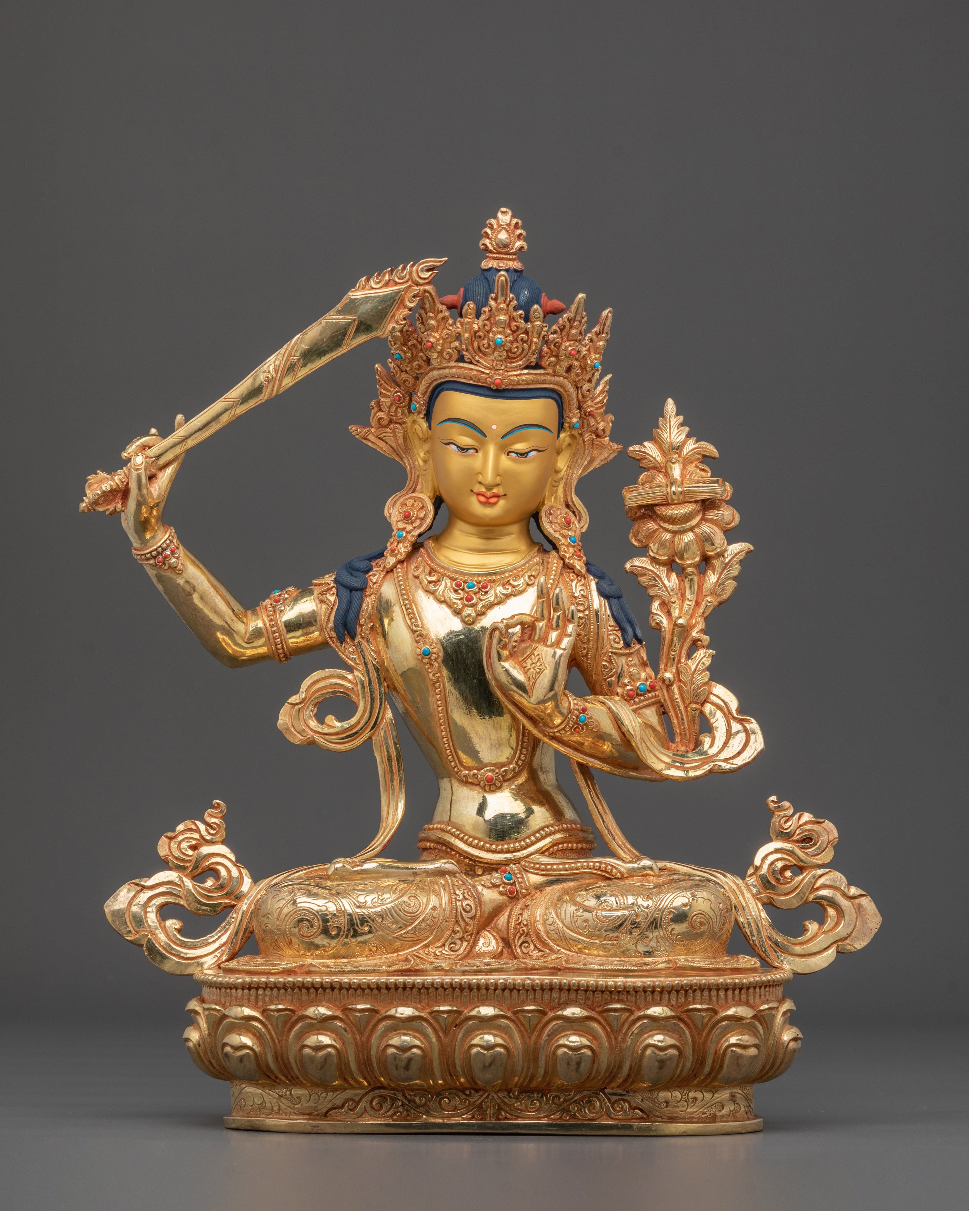 Manjushri Spiritual Figurine: Enlightened Wisdom Art