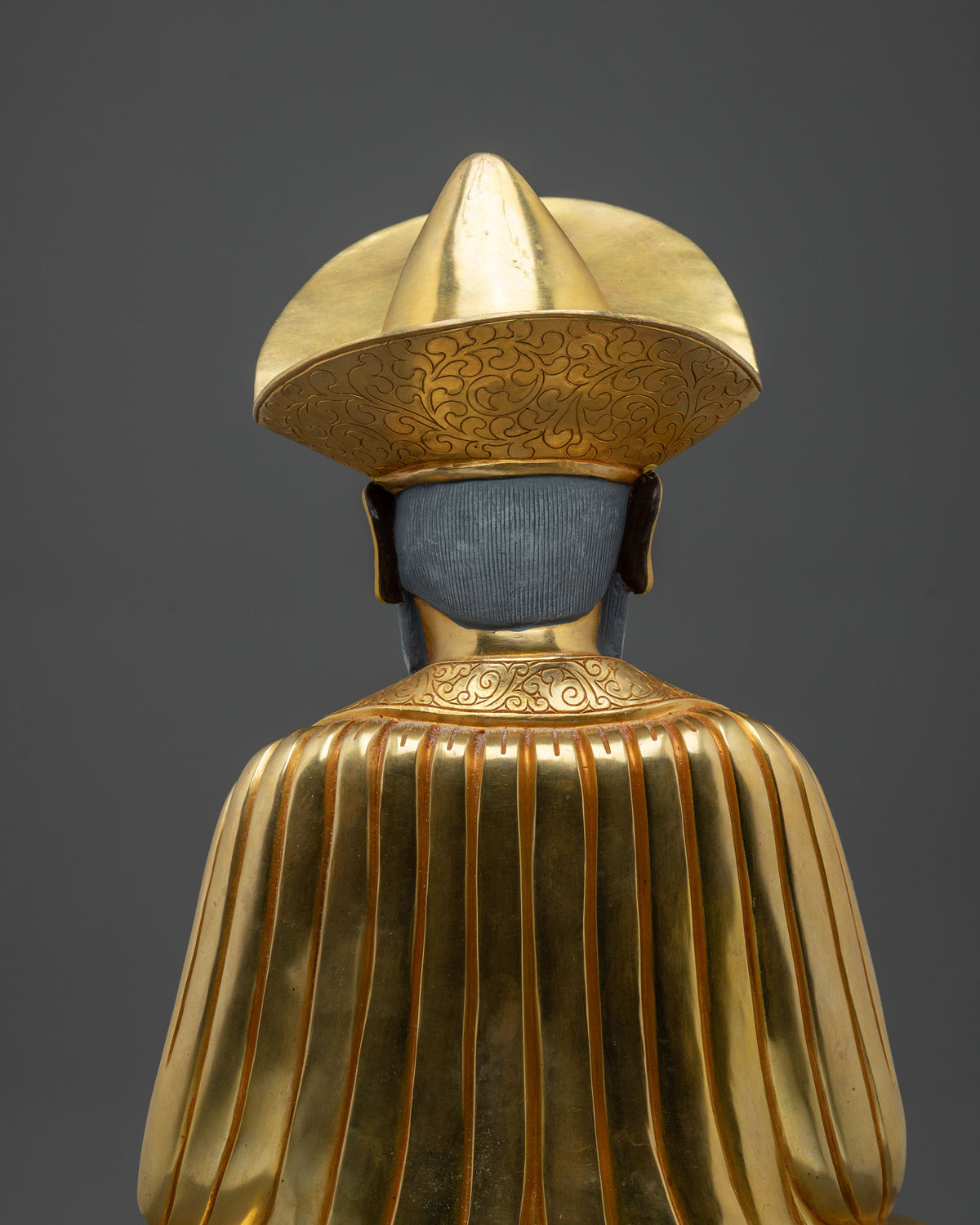 24K Gold Gilded Copper Guru Shapdum Statue | Buddhist Practitioner
