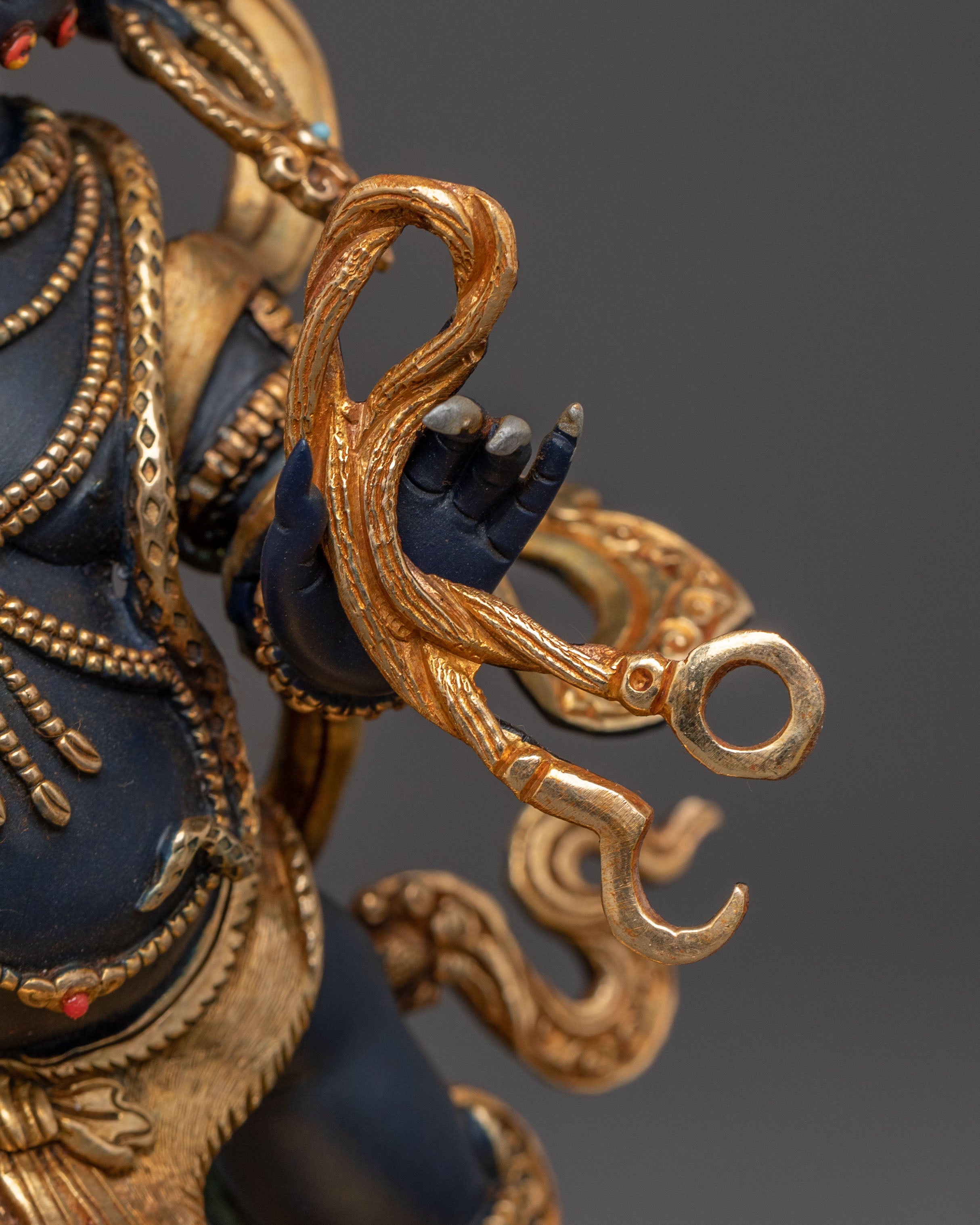 Handcrafted Divine Statue of Vajrapani: Exquisite Copper Protector