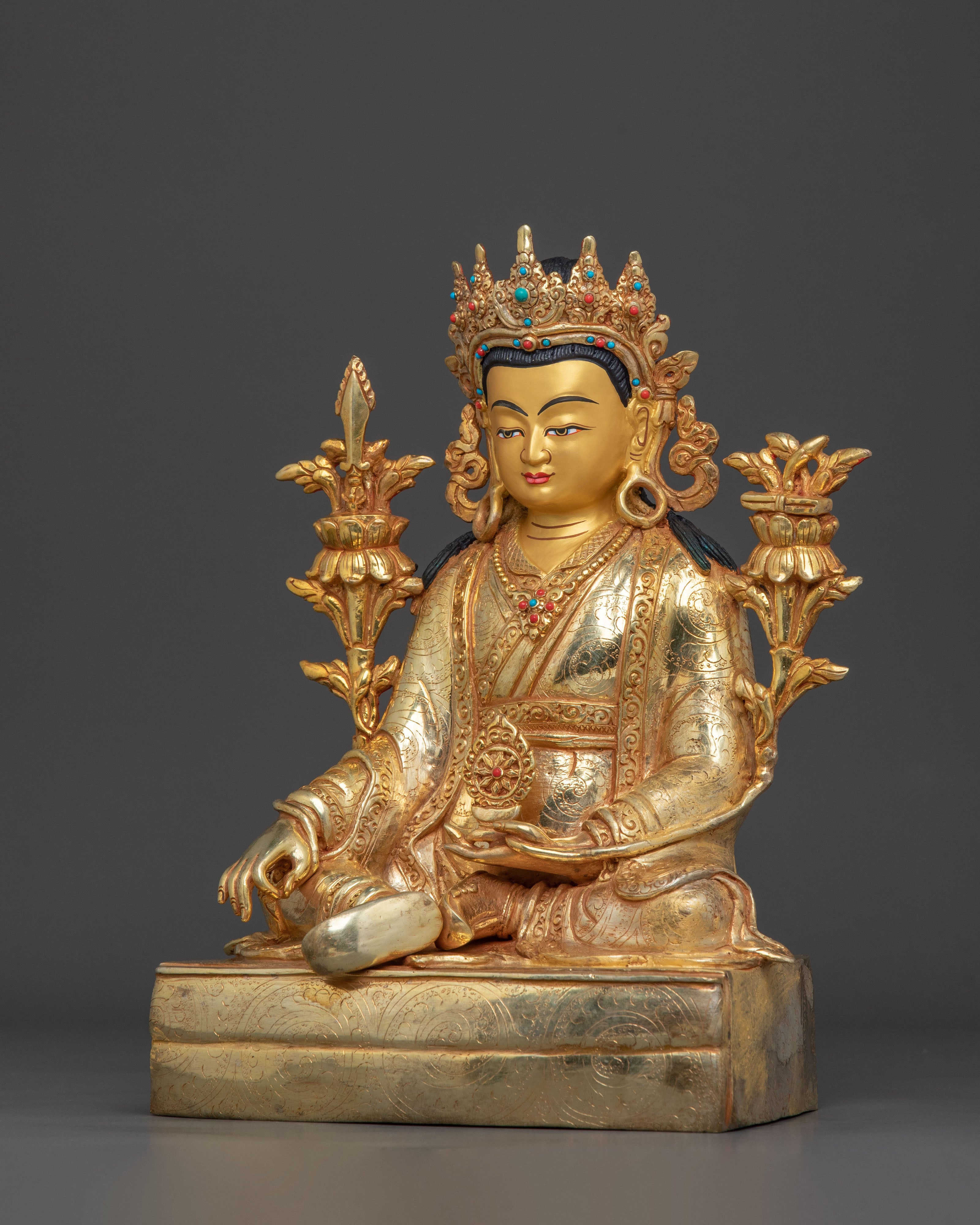 Trisong Detsen Statue | Tibetan Dharma King Sacred Sculpture