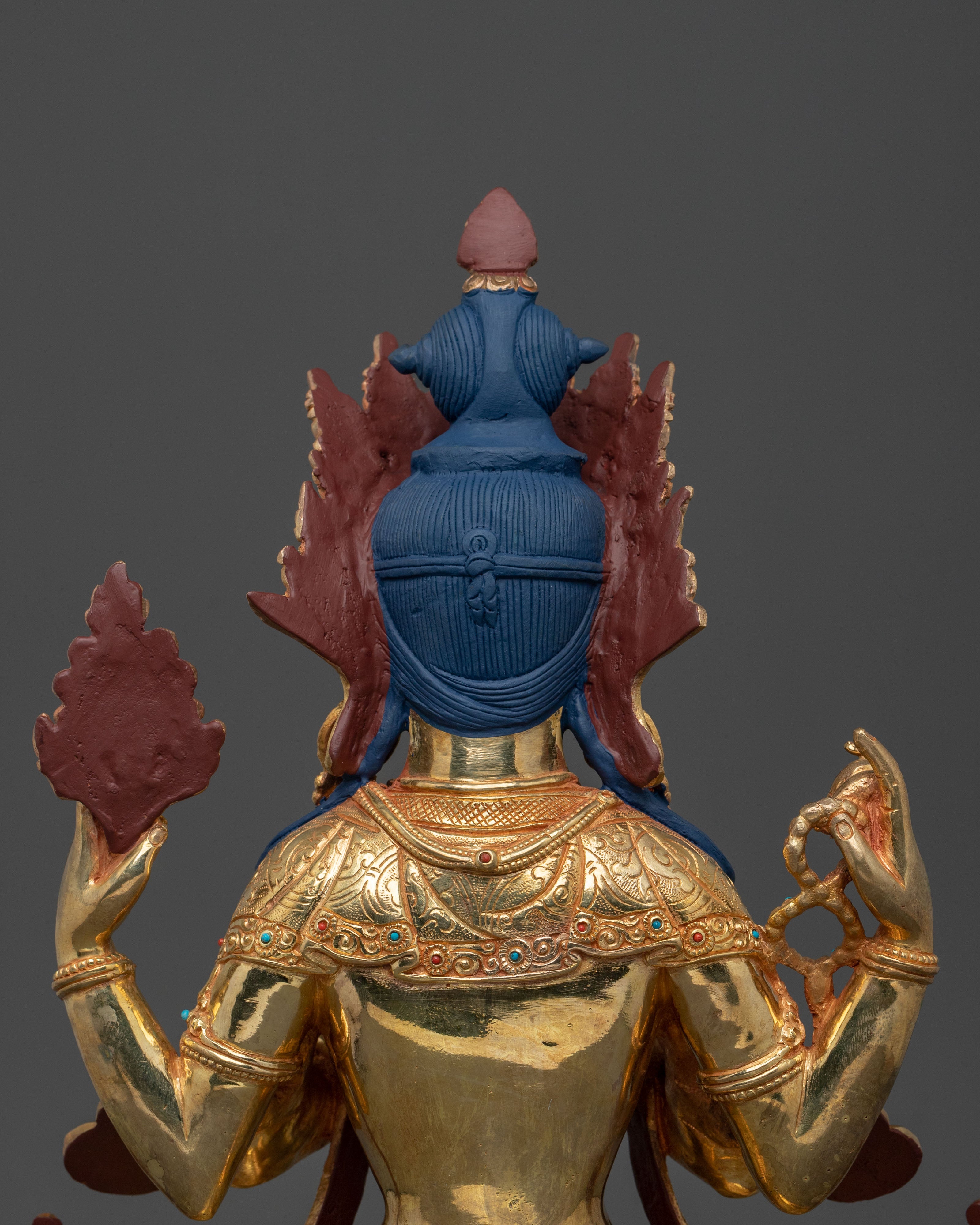 Chenrezig Statue: 24K Gold Gilded