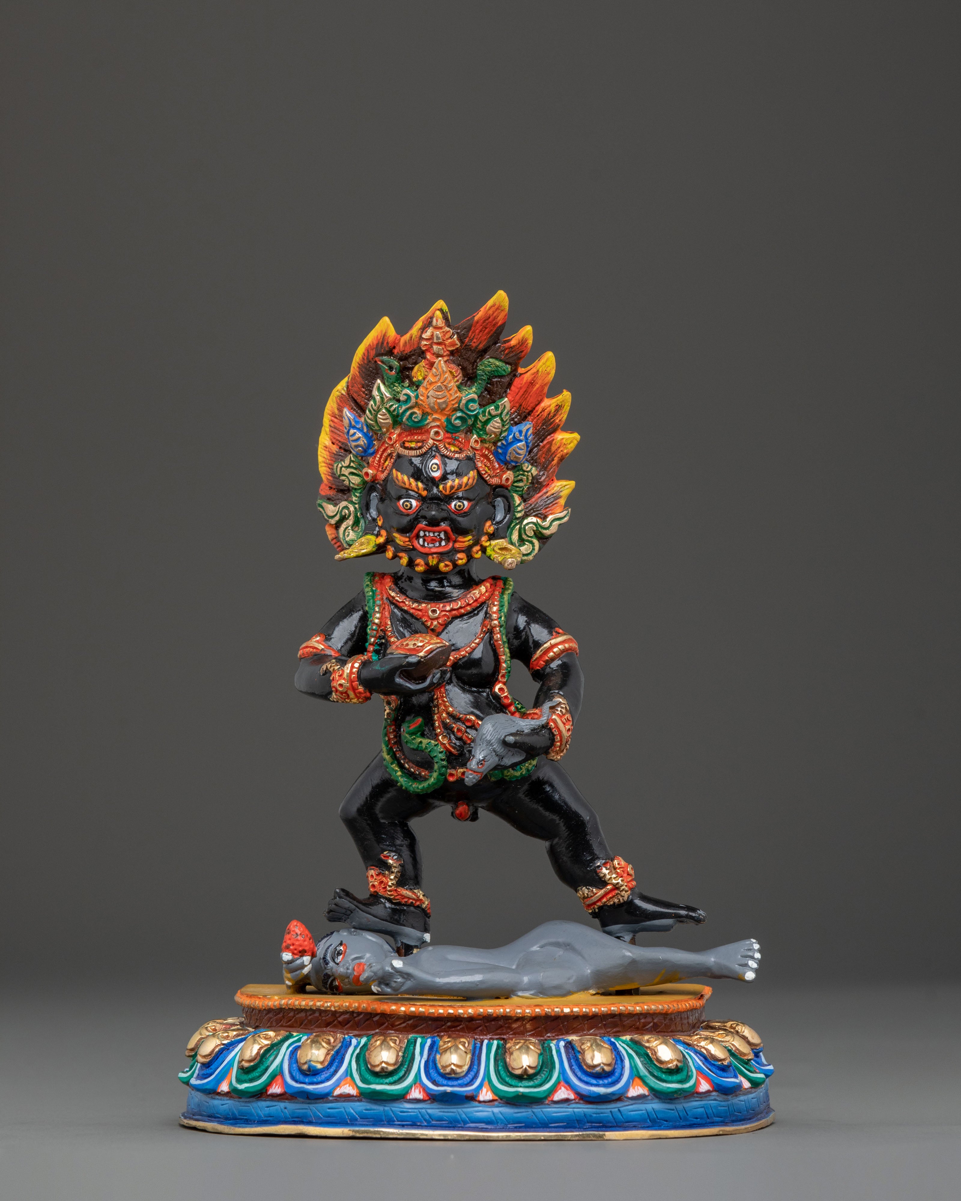 Black Dzambhala Divine Figurine | Wealth Deity of Prosperity