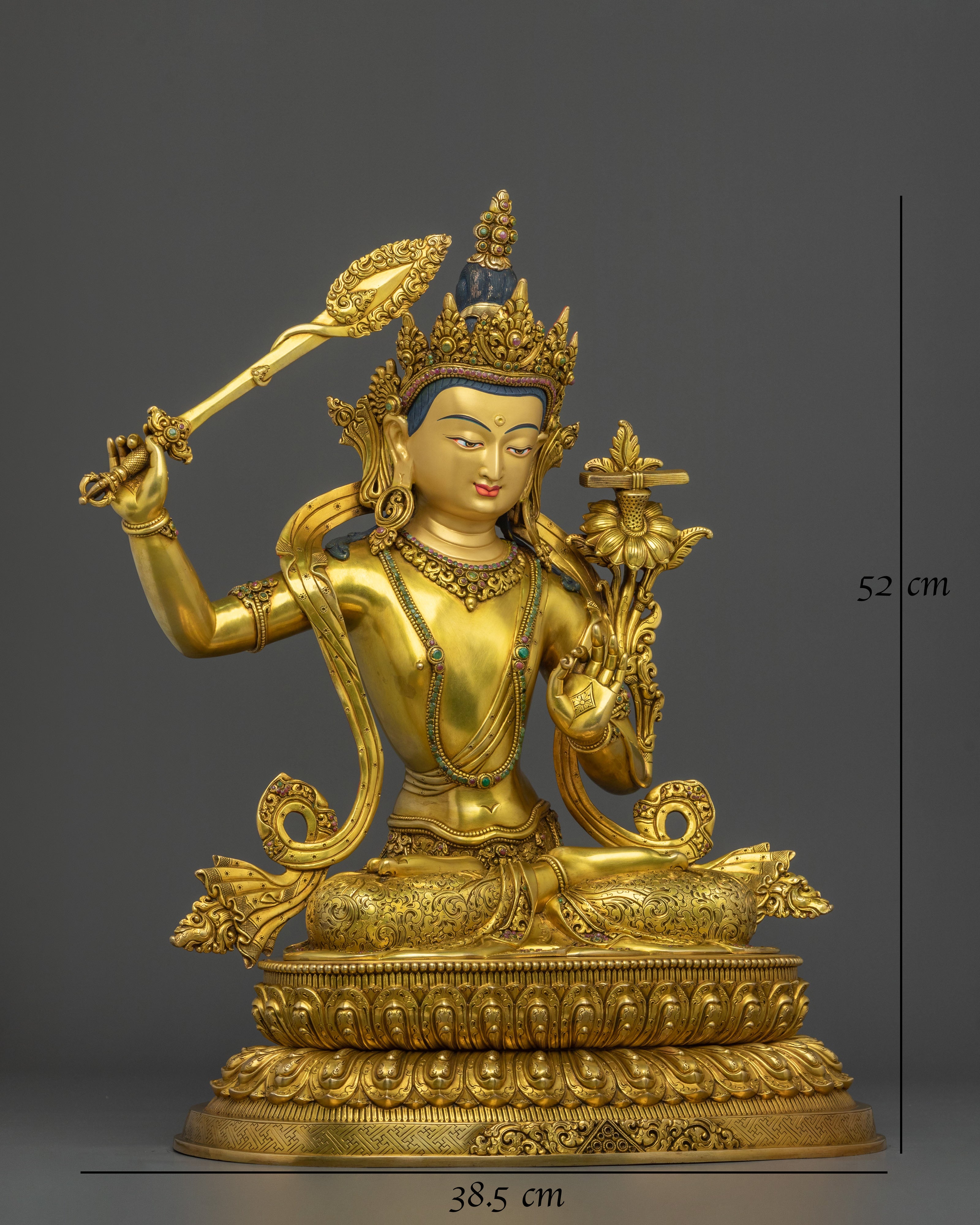 Handmade Manjushri Statue | Tibetan Wisdom Deity