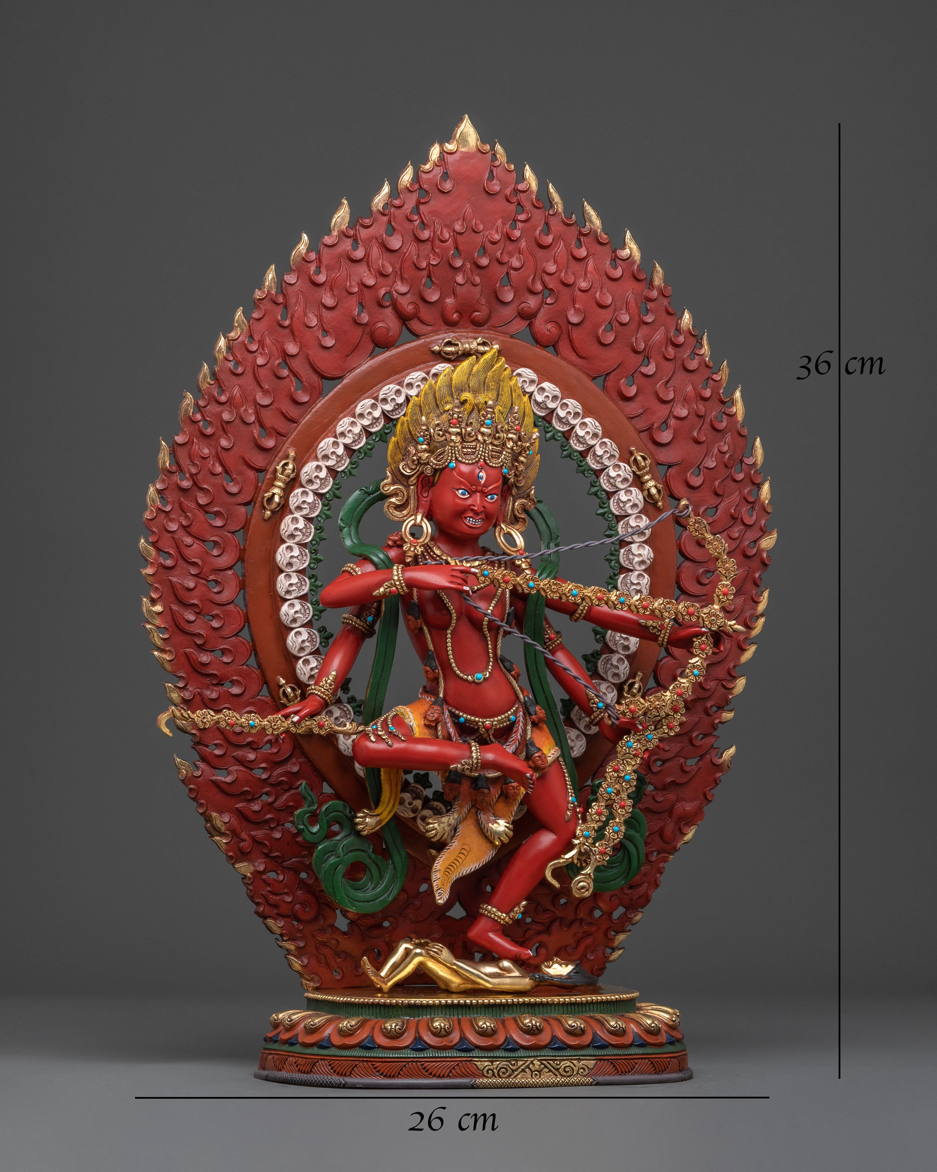 Red Tara: Kurukulla | 24K Gold Gilded Traditional Figure