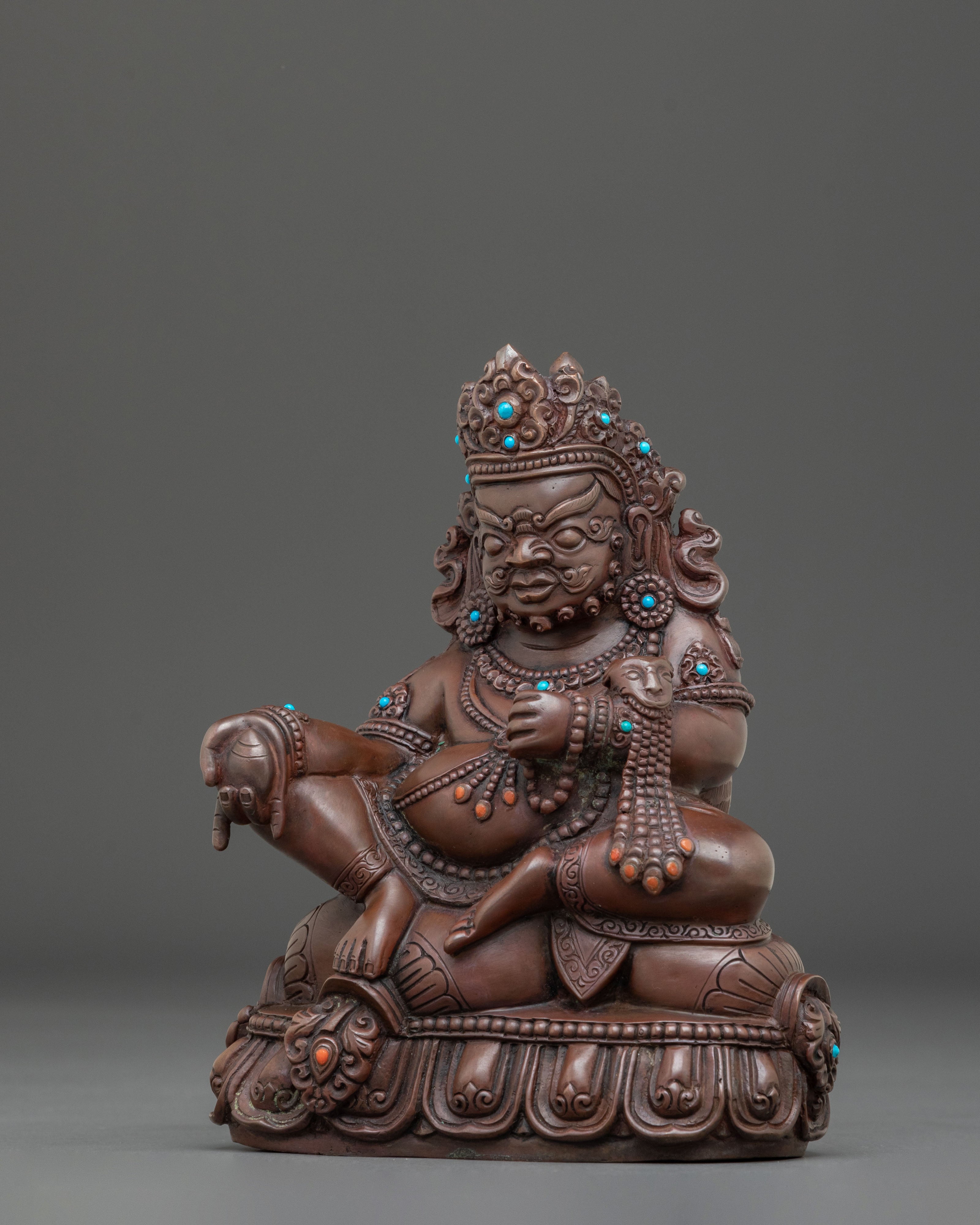 Dzambhala Oxidized Copper Statue | Symbol of Prosperity