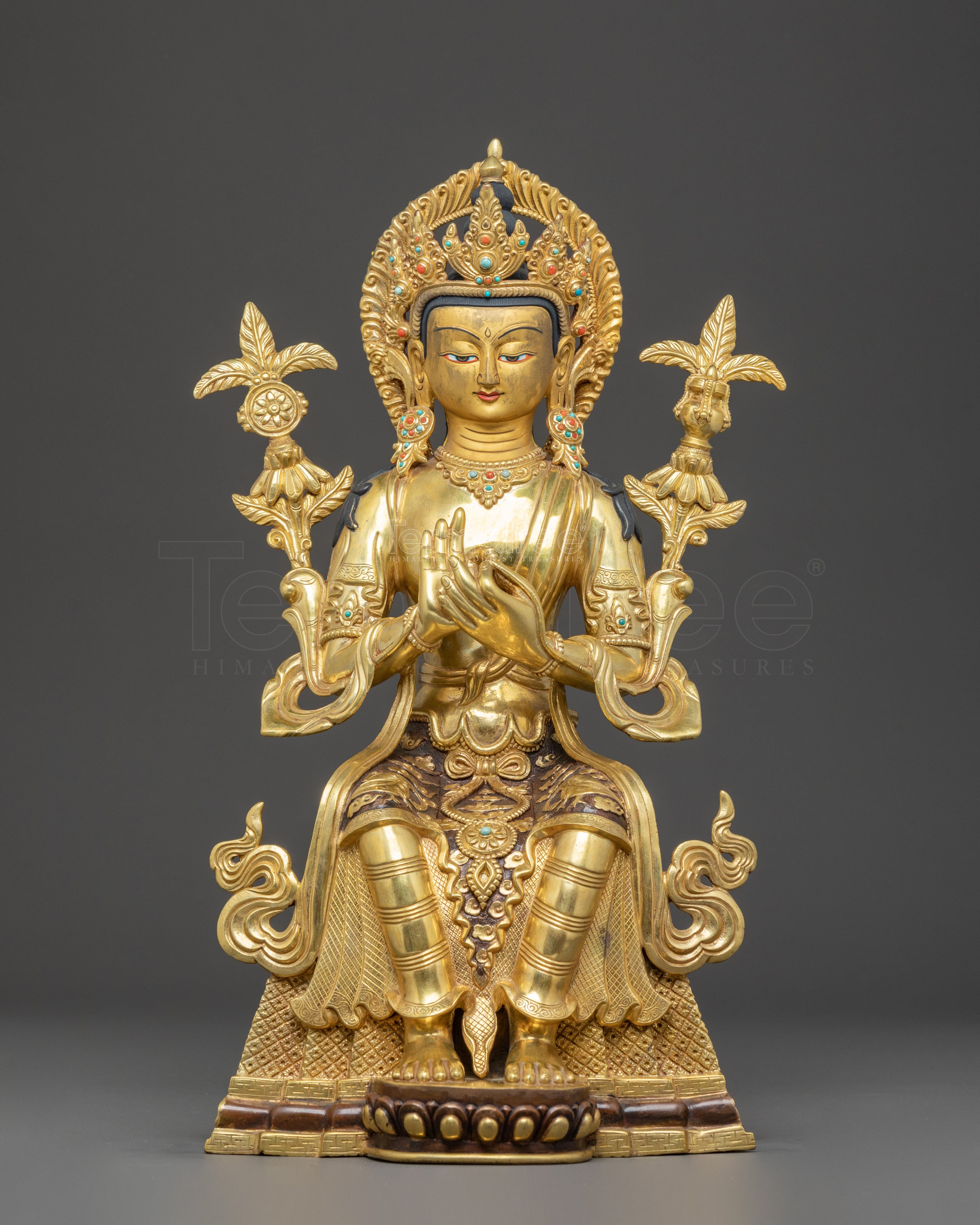 Maitreya Buddha Golden Handmade Statue