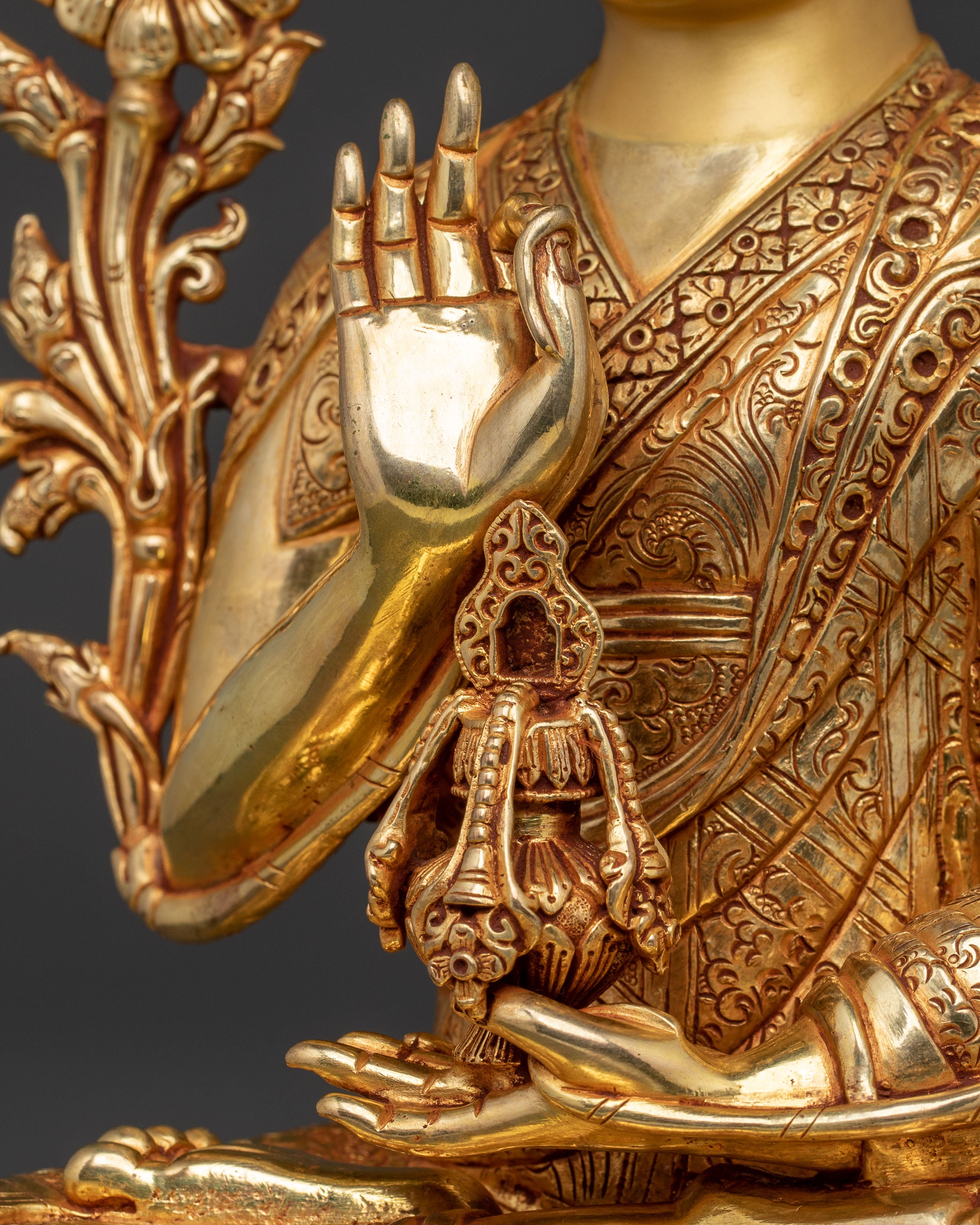 Tsongkhapa Spiritual Statue – 24K Gold Gilded