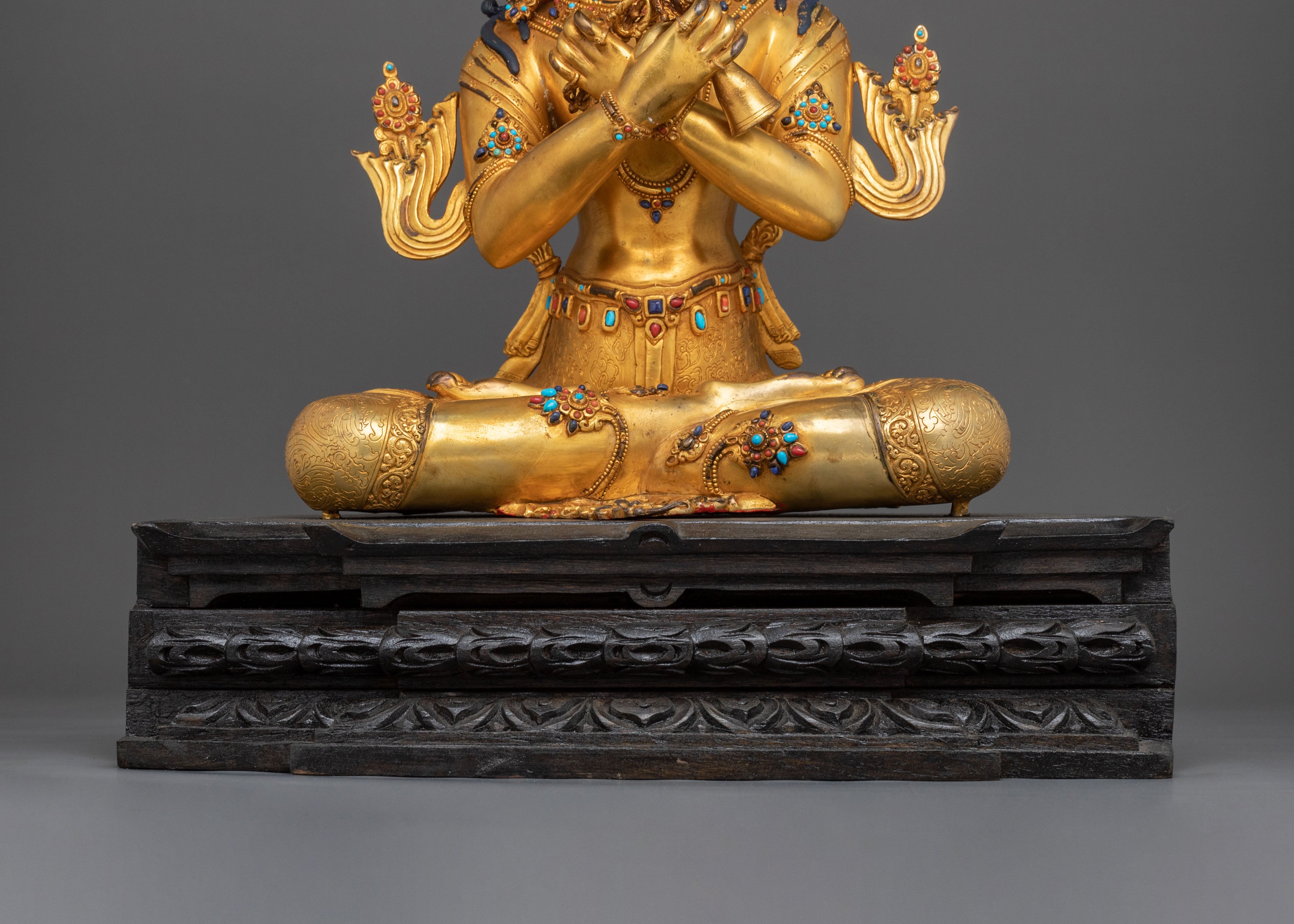 24k Gold Gilded Vajradhara Statue |  Primordial Buddha of Vajrayana Buddhism