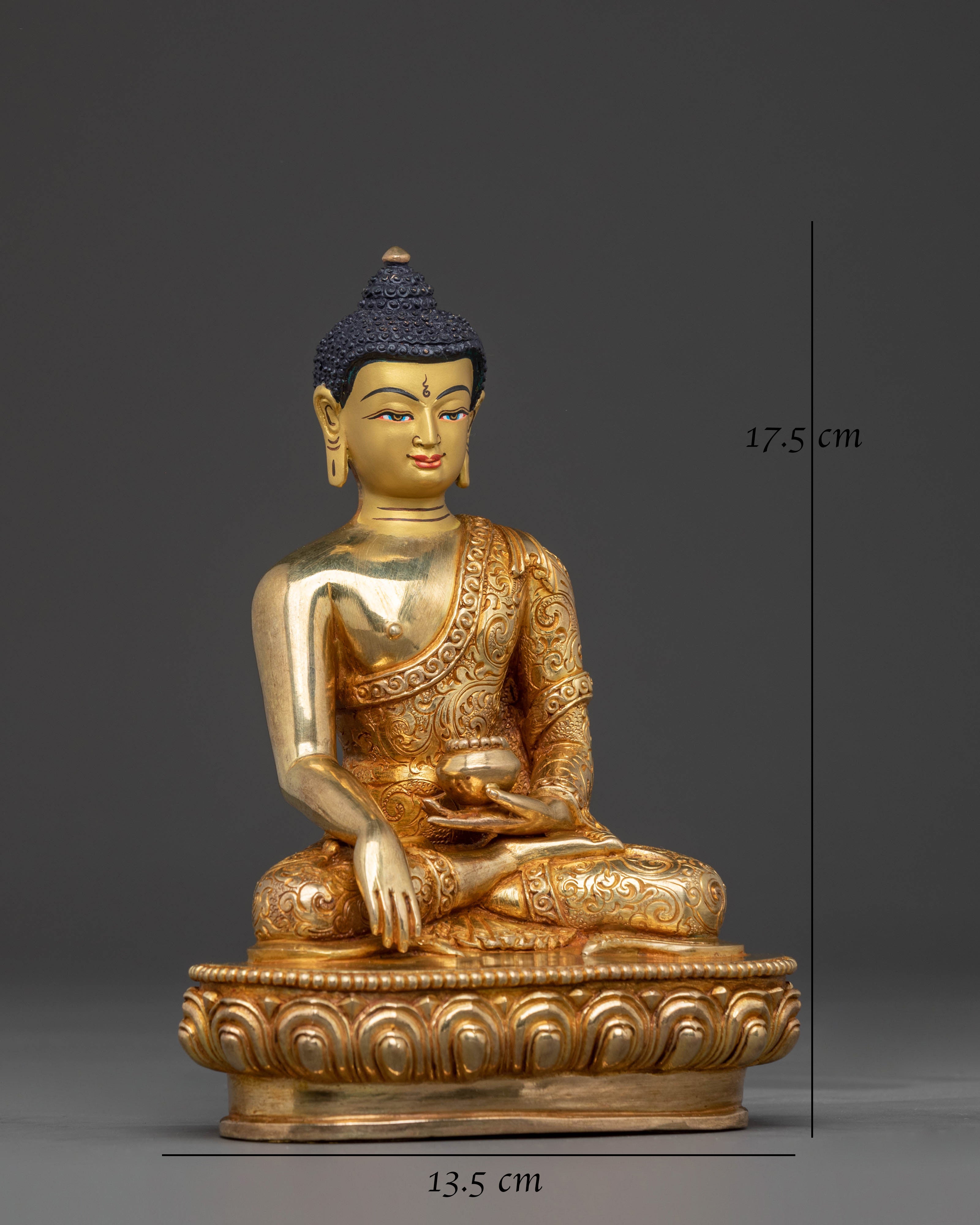 Sacred Statue of Buddha Shakyamuni – 24K Gold Gilded Statue