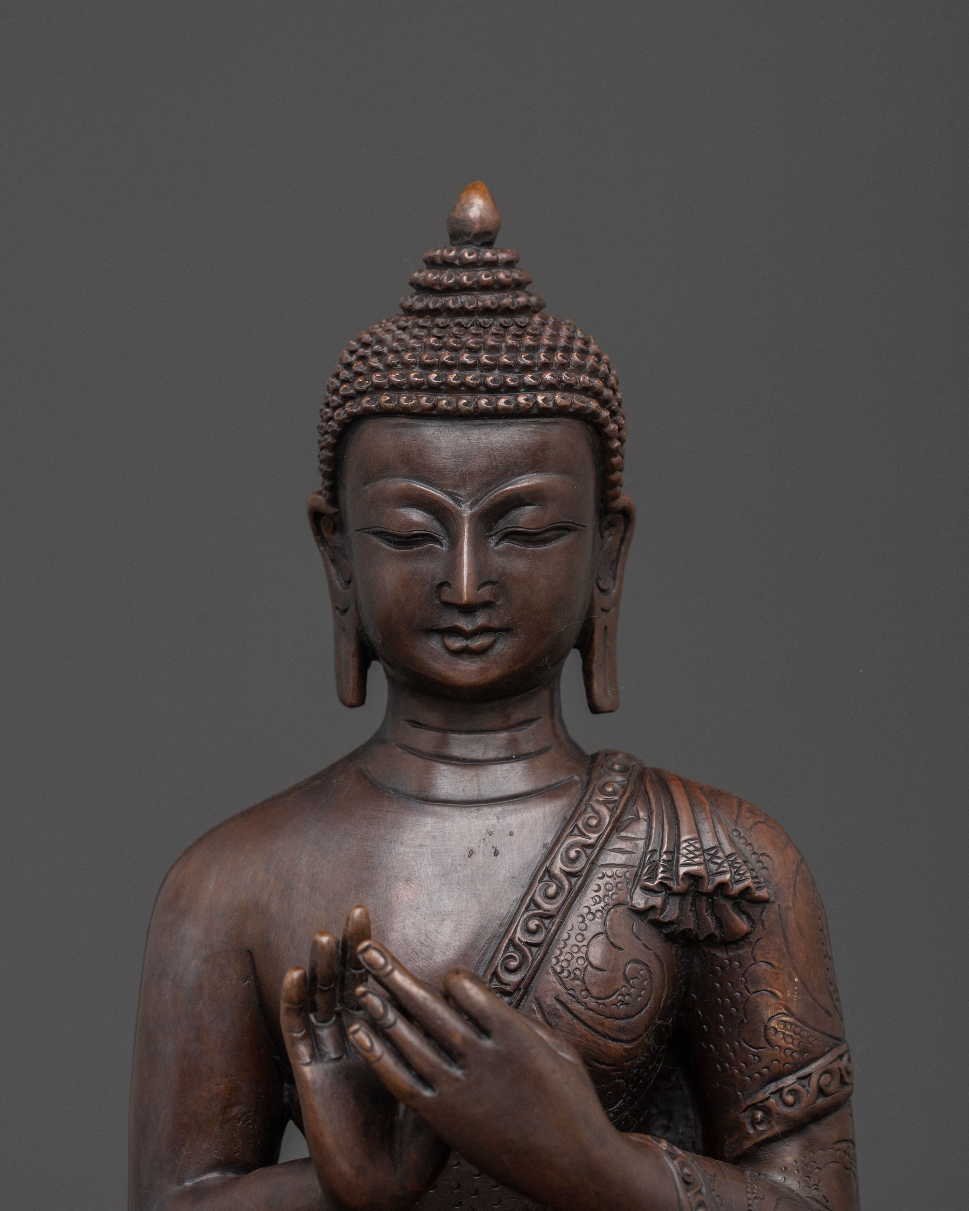 Vairocana Oxidized Copper Statue | Symbol of Wisdom and Purity