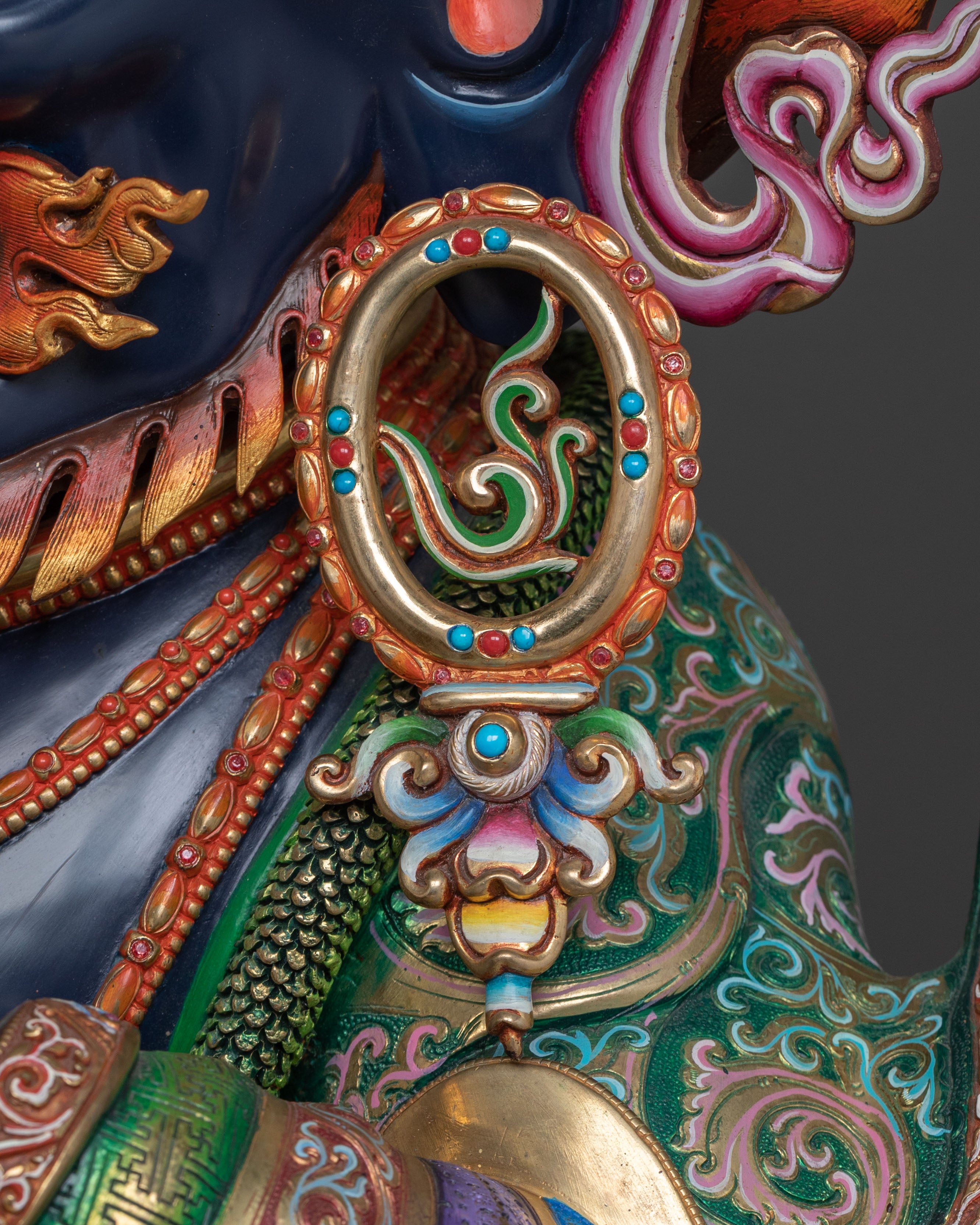 Mahakala Bernakchen, 24K Gold Gilded Protector Statue