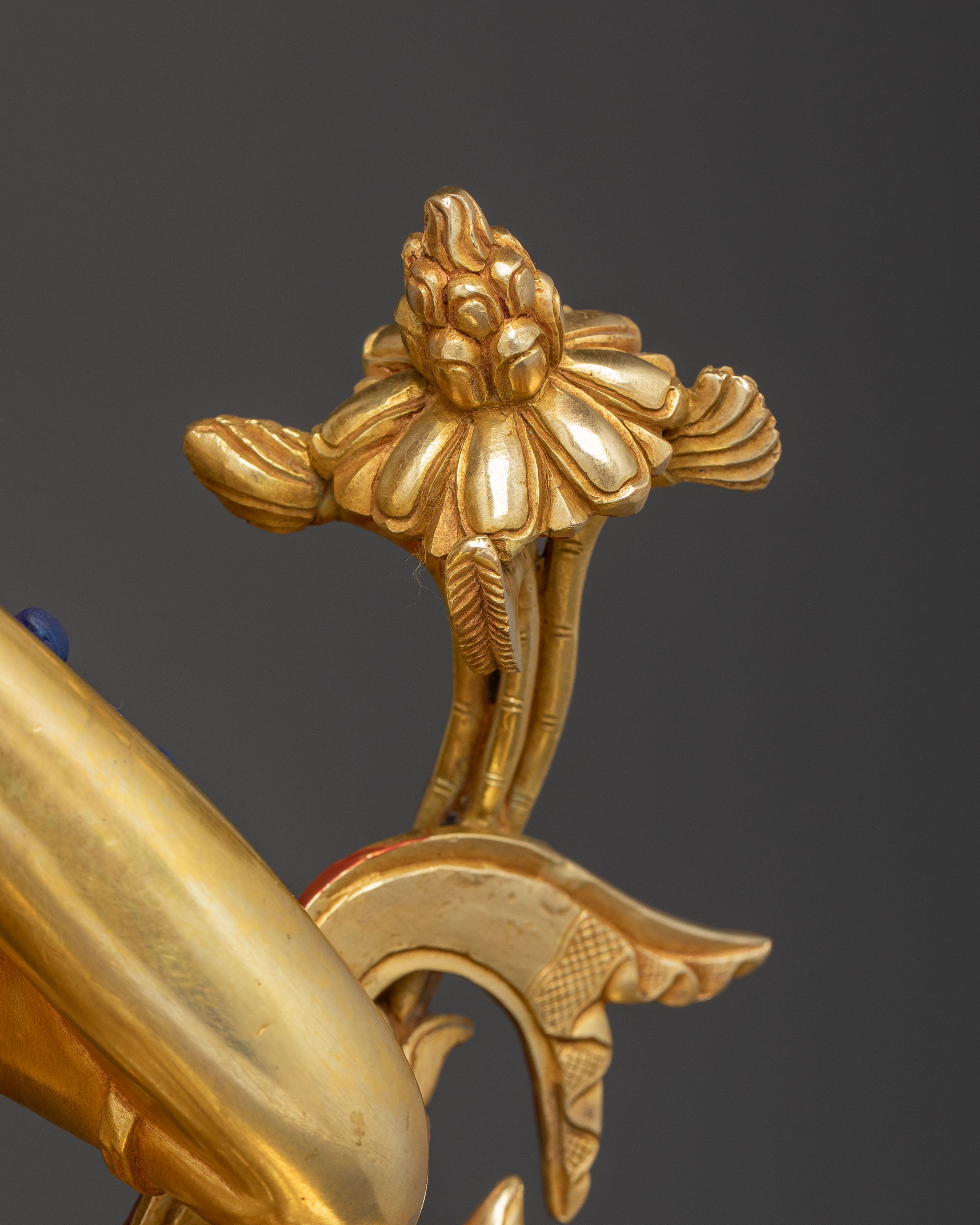 Handcrafted Golden Statue of Cakravarticintamani Avalokitesvara