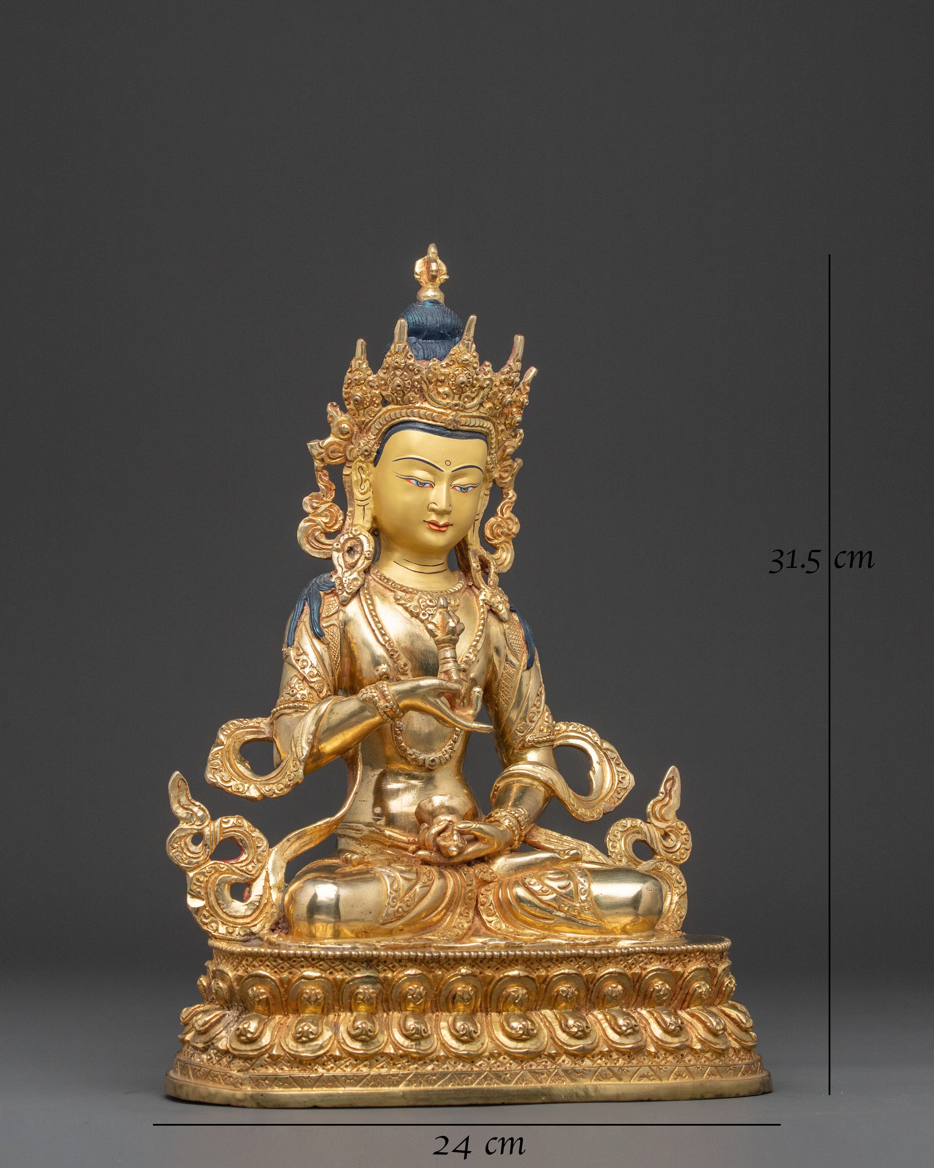 Divine Vajrasattva Golden Statue | 24k Gold Glided Sculpture