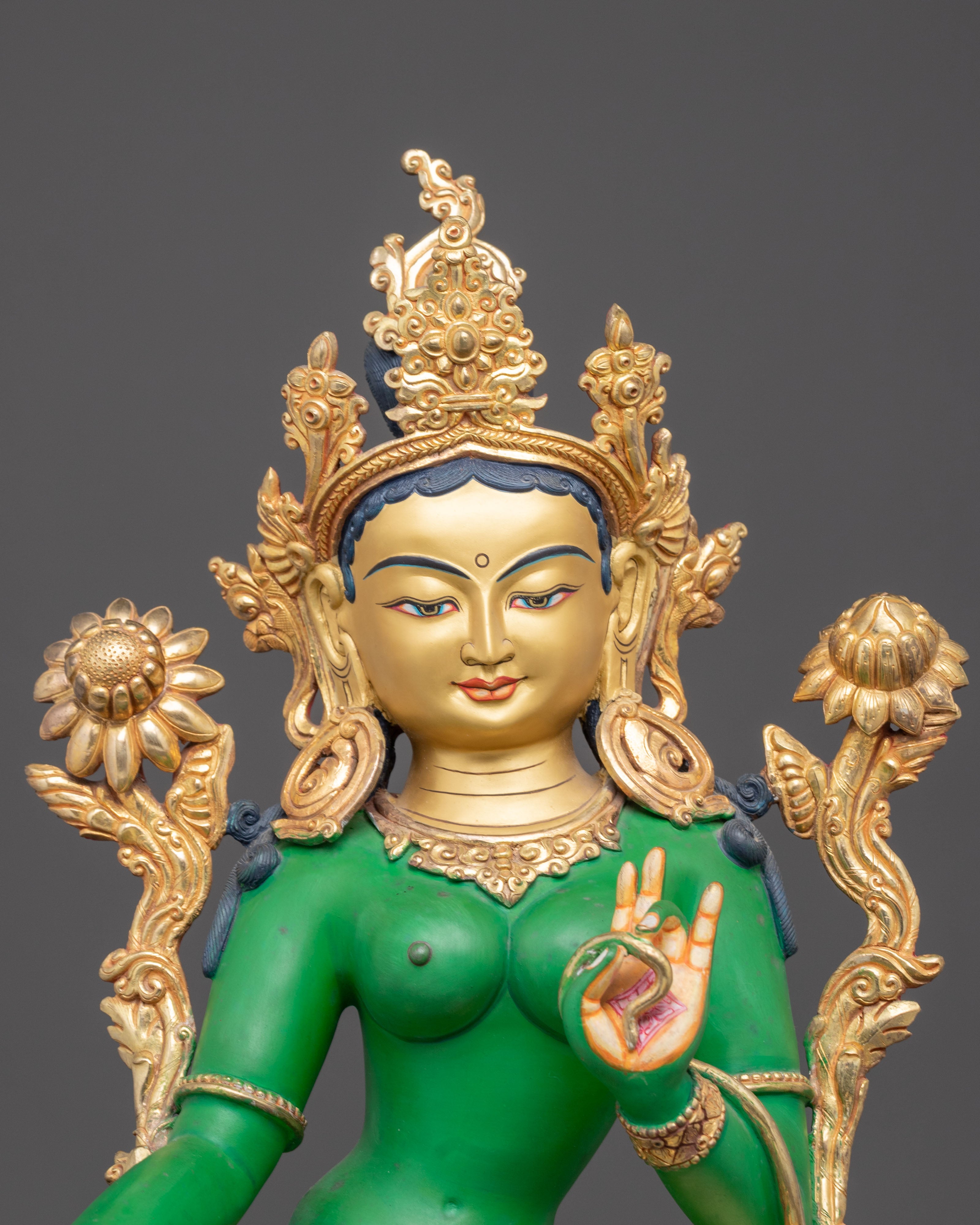 Peaceful Statue of Mother Green Tara | Swift Compassion