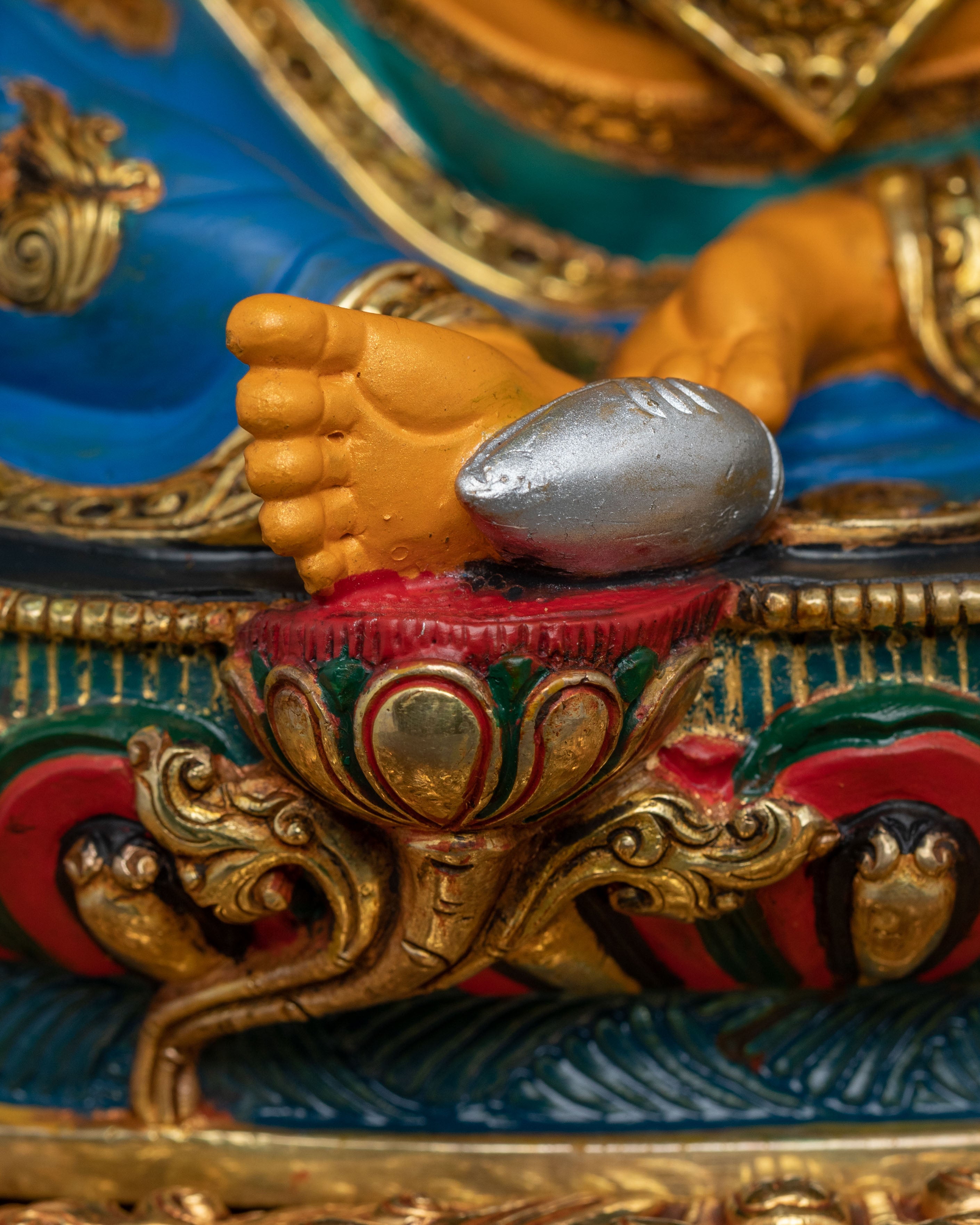 Dzambhala Statue on Throne | Traditional Figurine