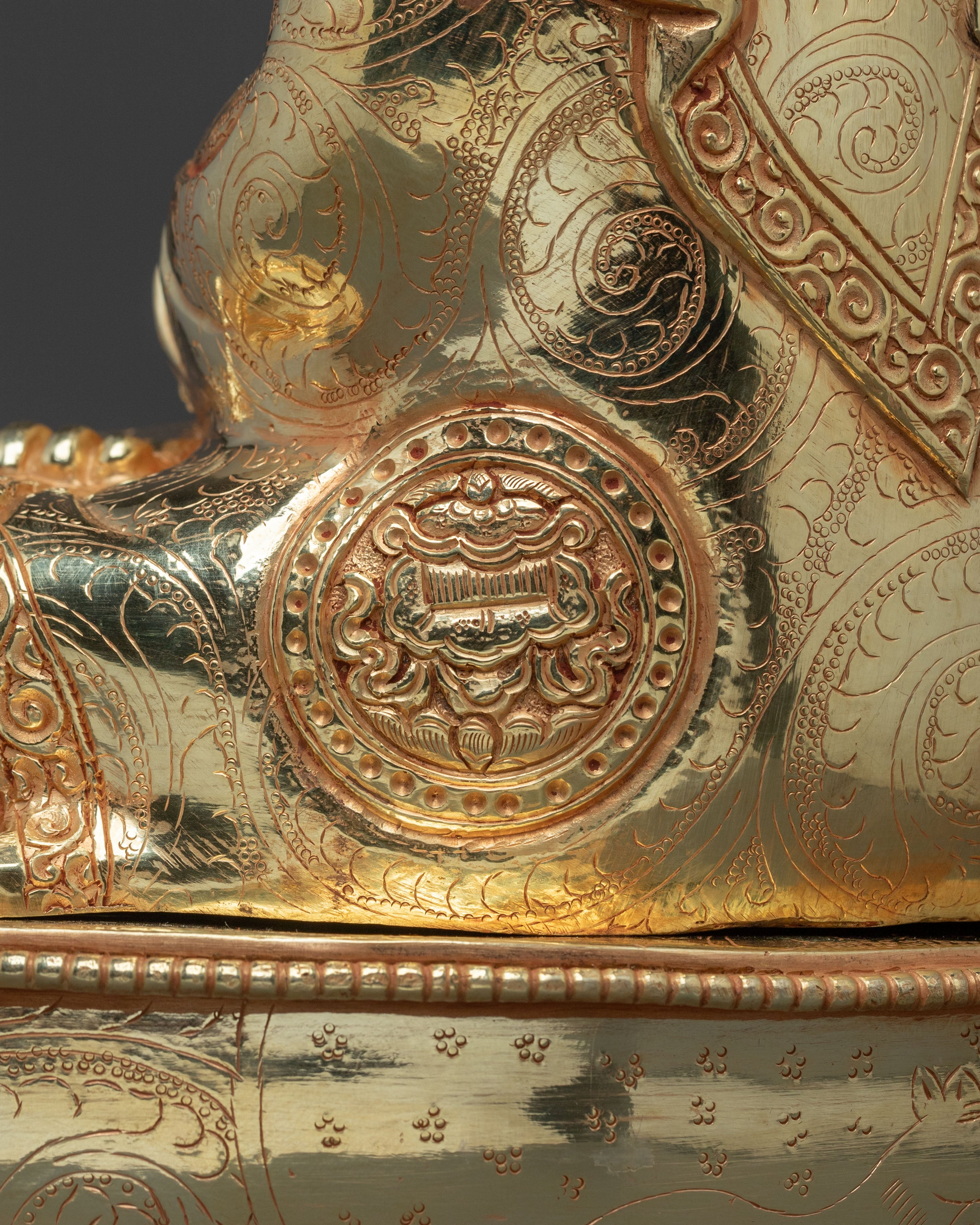 Elegant Shakyamuni Buddha Sculpture | 24K Gold Gilded