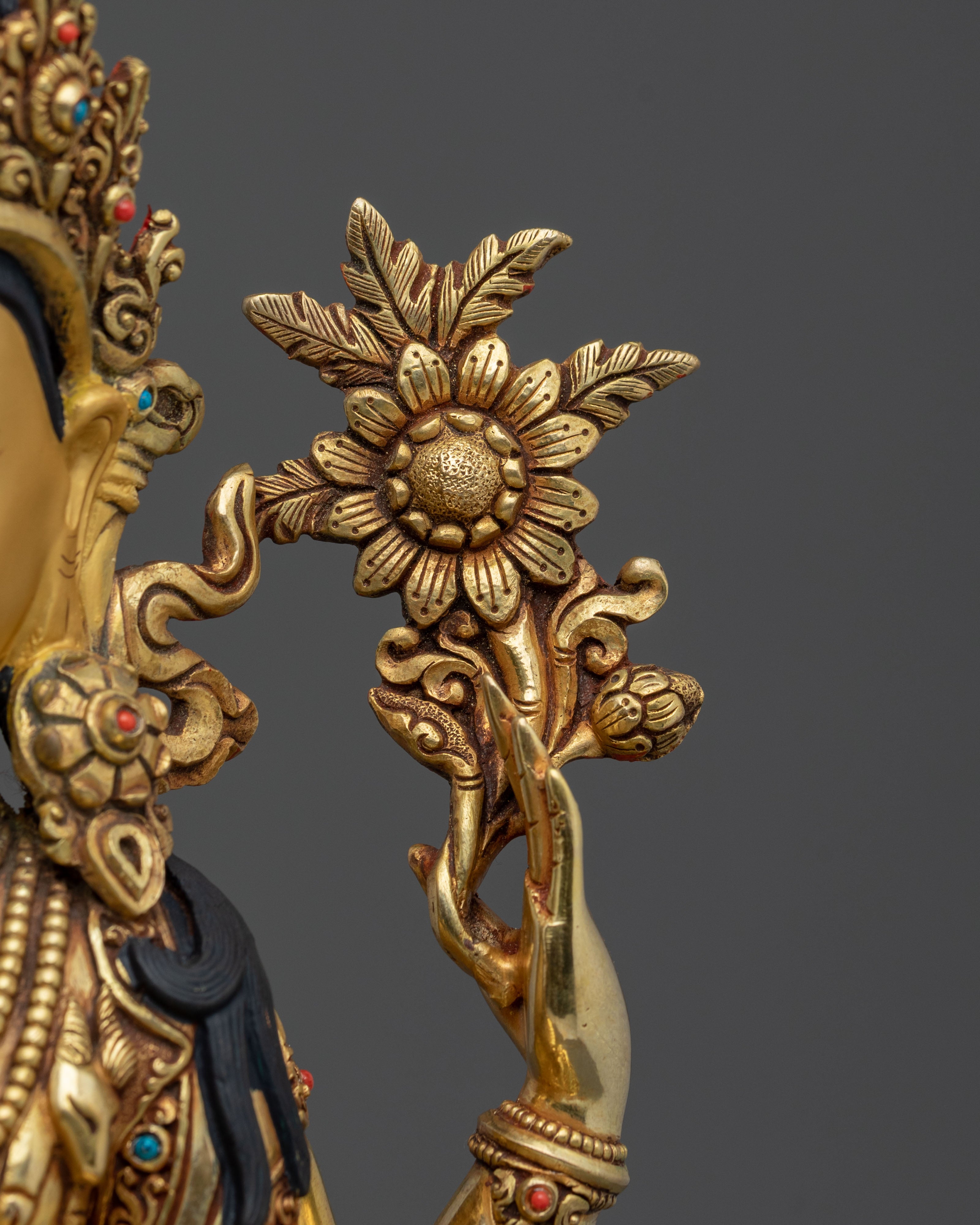 Chenrezig Four Armed Compassion Altar Sculpture | Bodhisattva Symbol of Universal Love