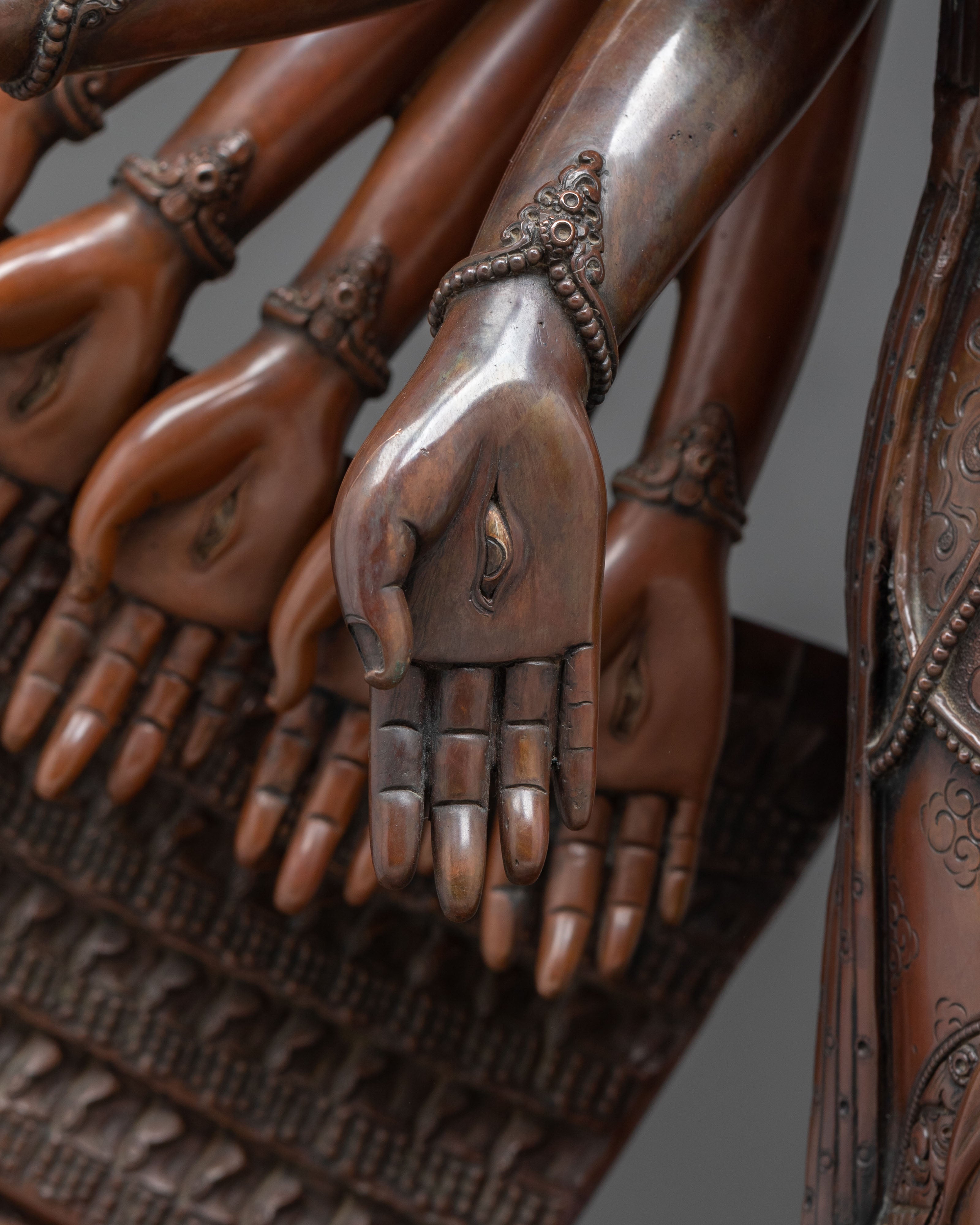 1000 Armed Chenrezig Oxidized Sculpture