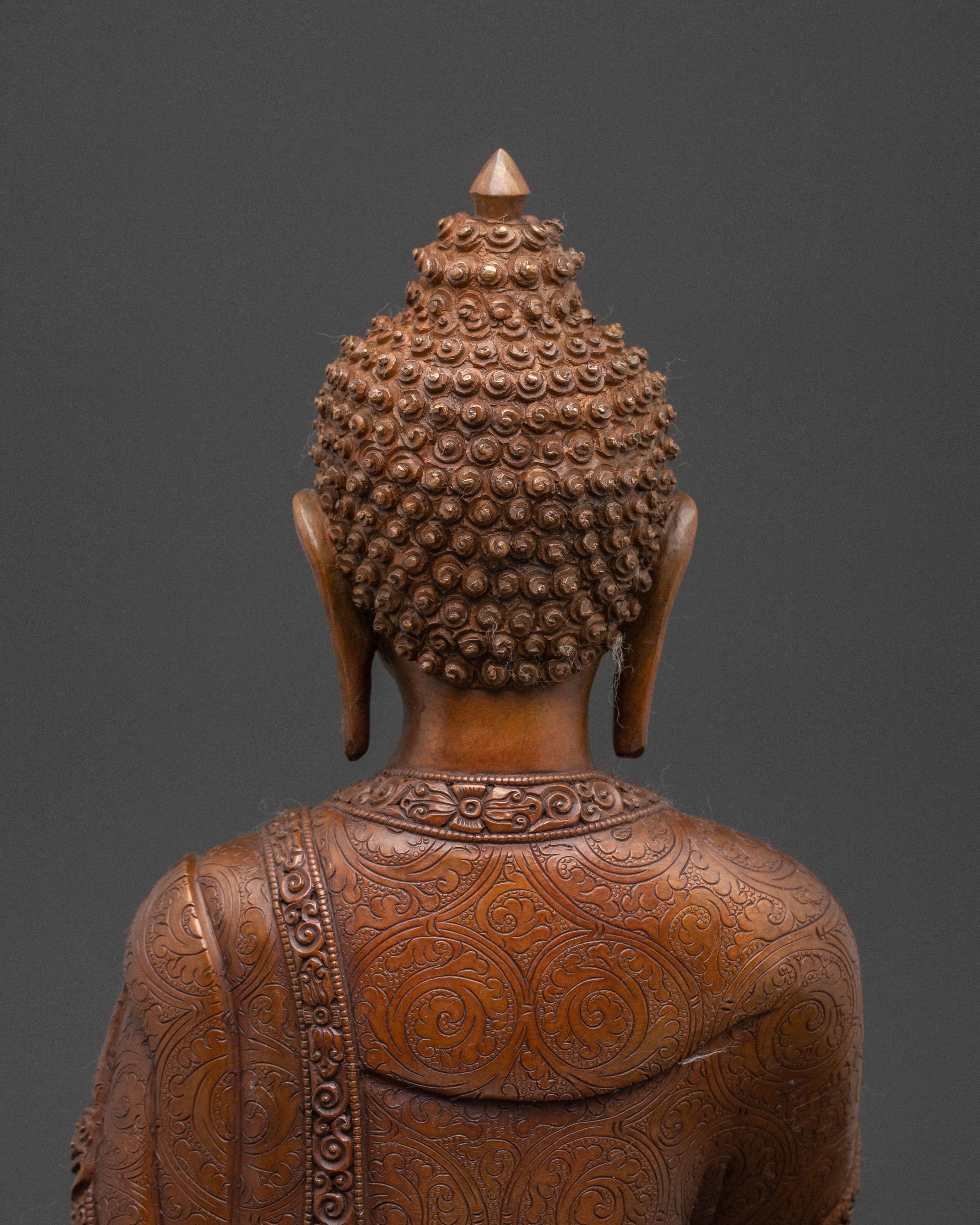 Traditional Shakyamuni Buddha Copper Statue | Oxidized Serenity