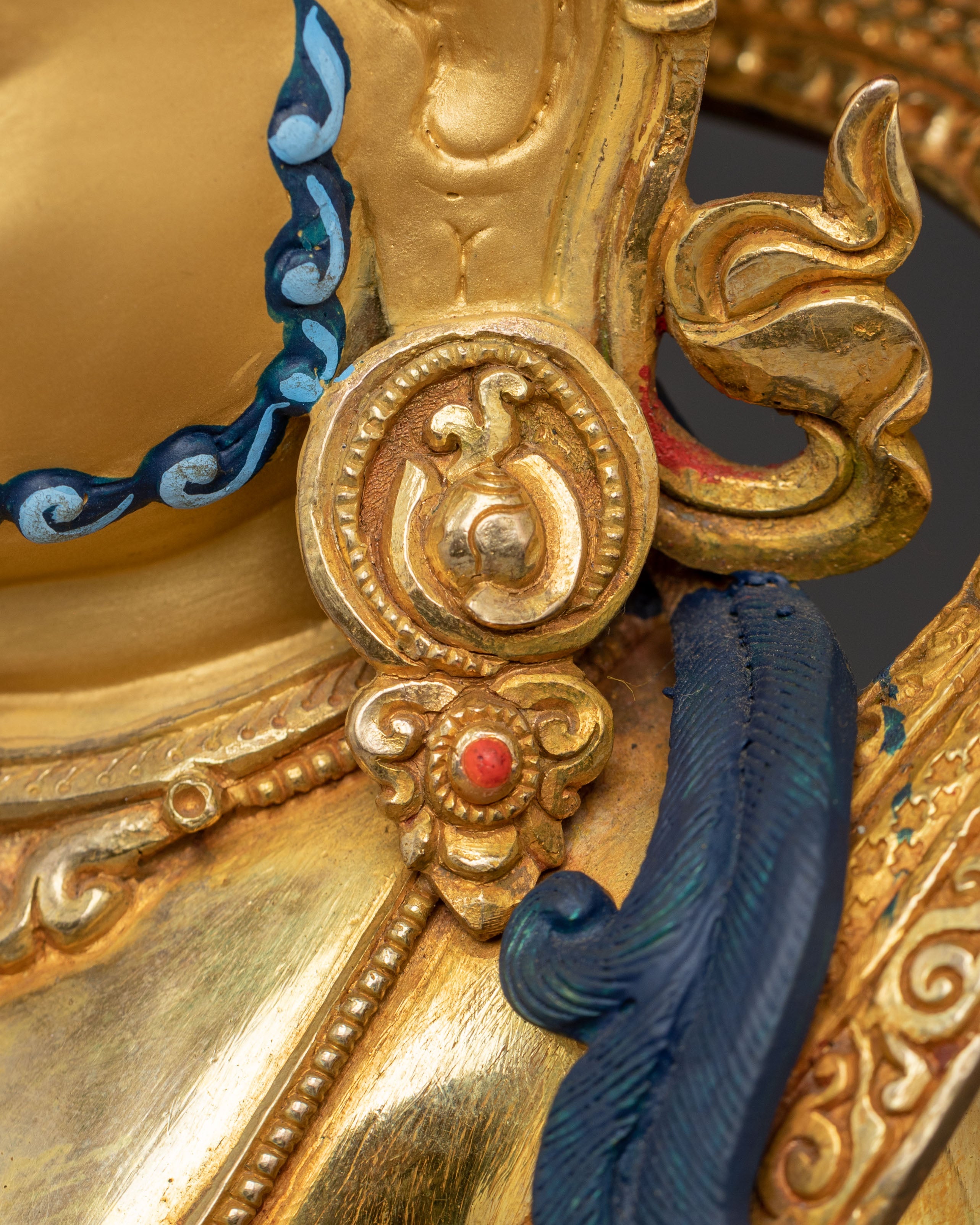 Handcrafted Dzambala Statue on Throne | Buddhist God of Wealth