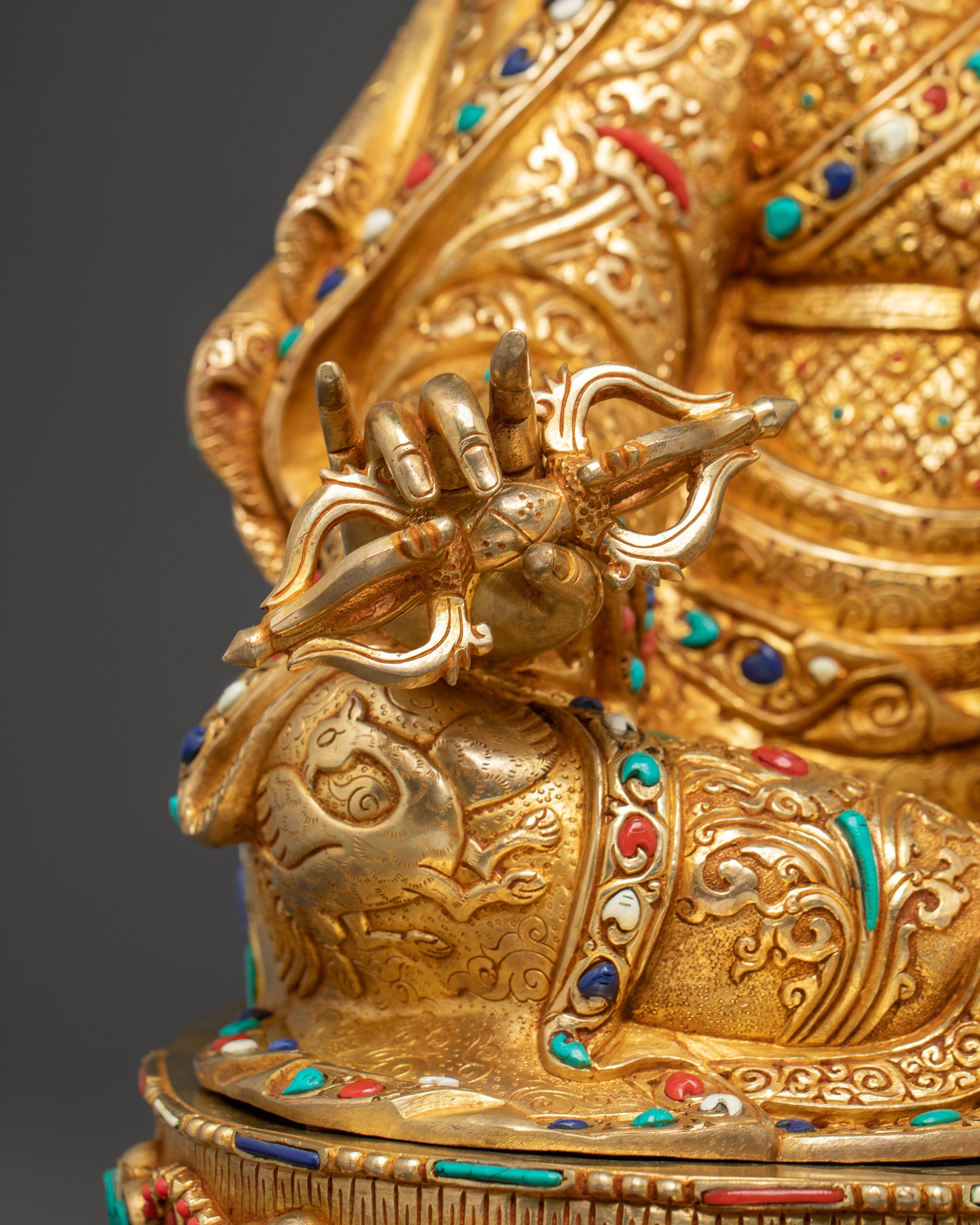 Golden Guru Rinpoche Statue | Padmasambhava Handcrafted Statue