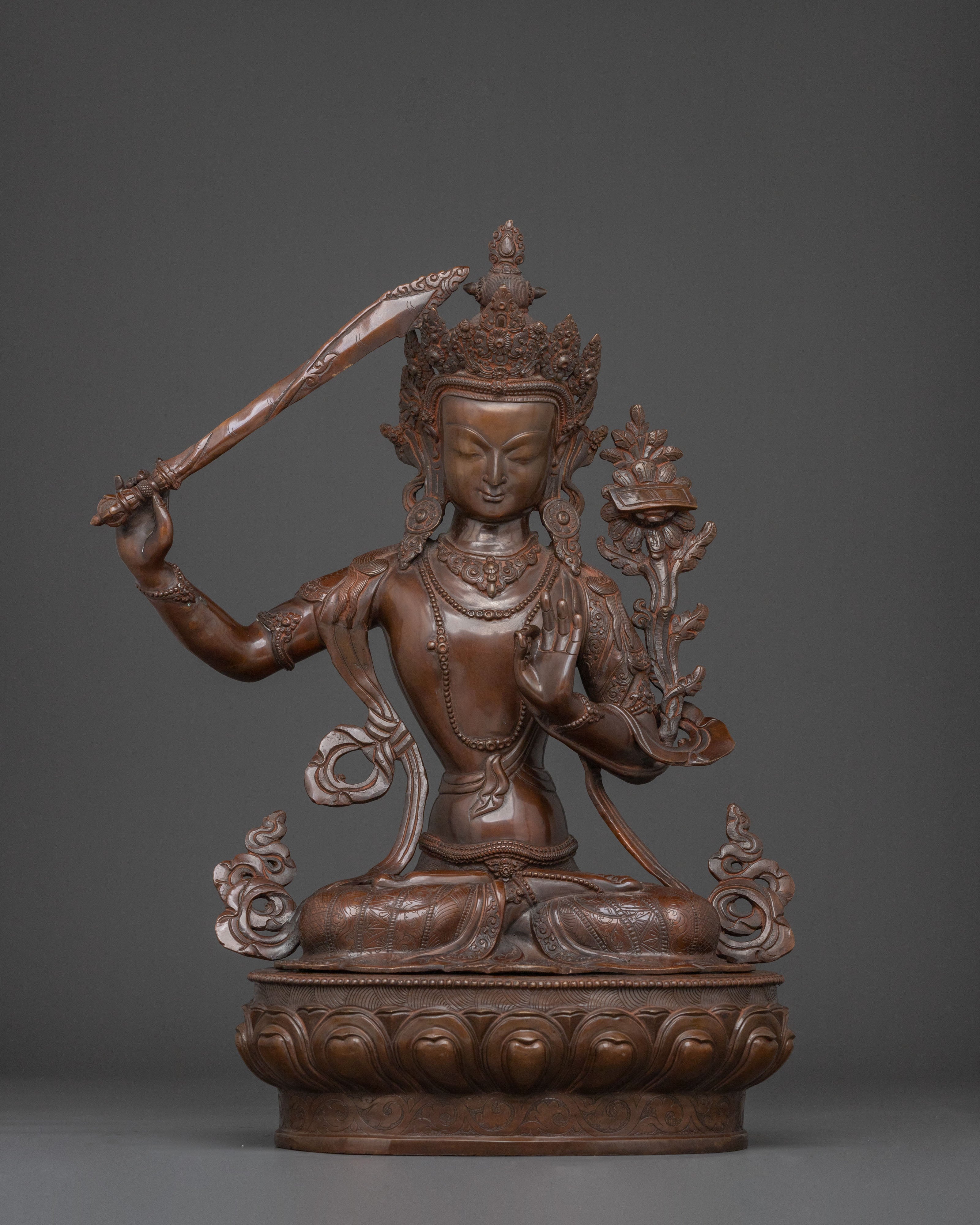 Manjushri Statue of Sacred Wisdom | Meditation Altar Sculpture