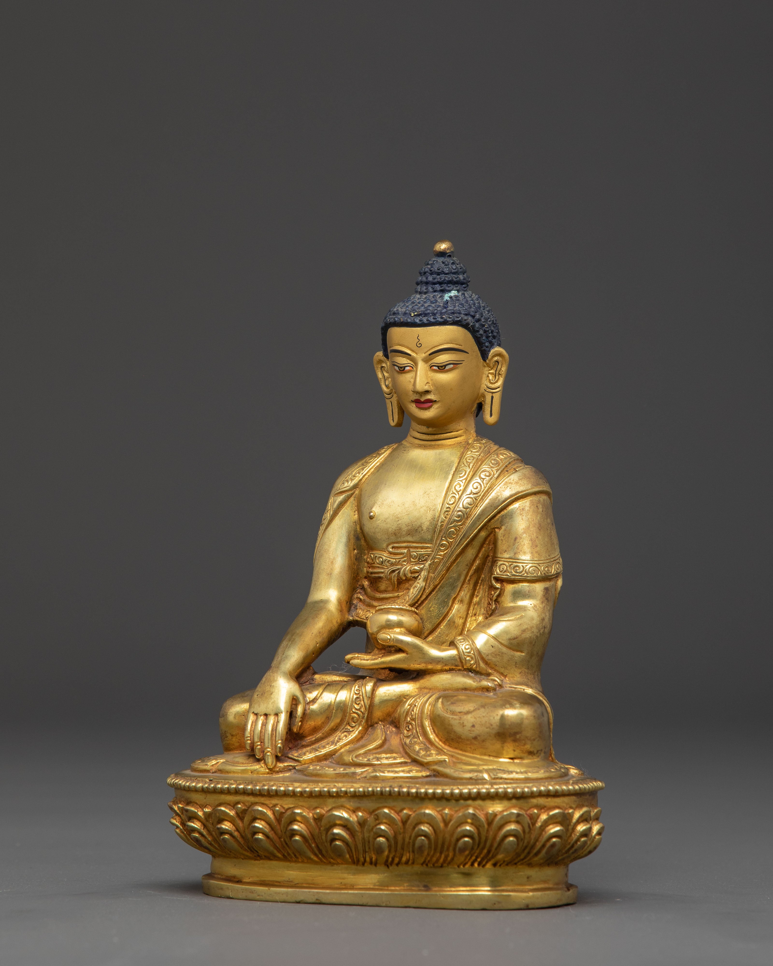 Gold Gilded Shakyamuni Buddha Sculpture | Symbol of Peace and Enlightenment