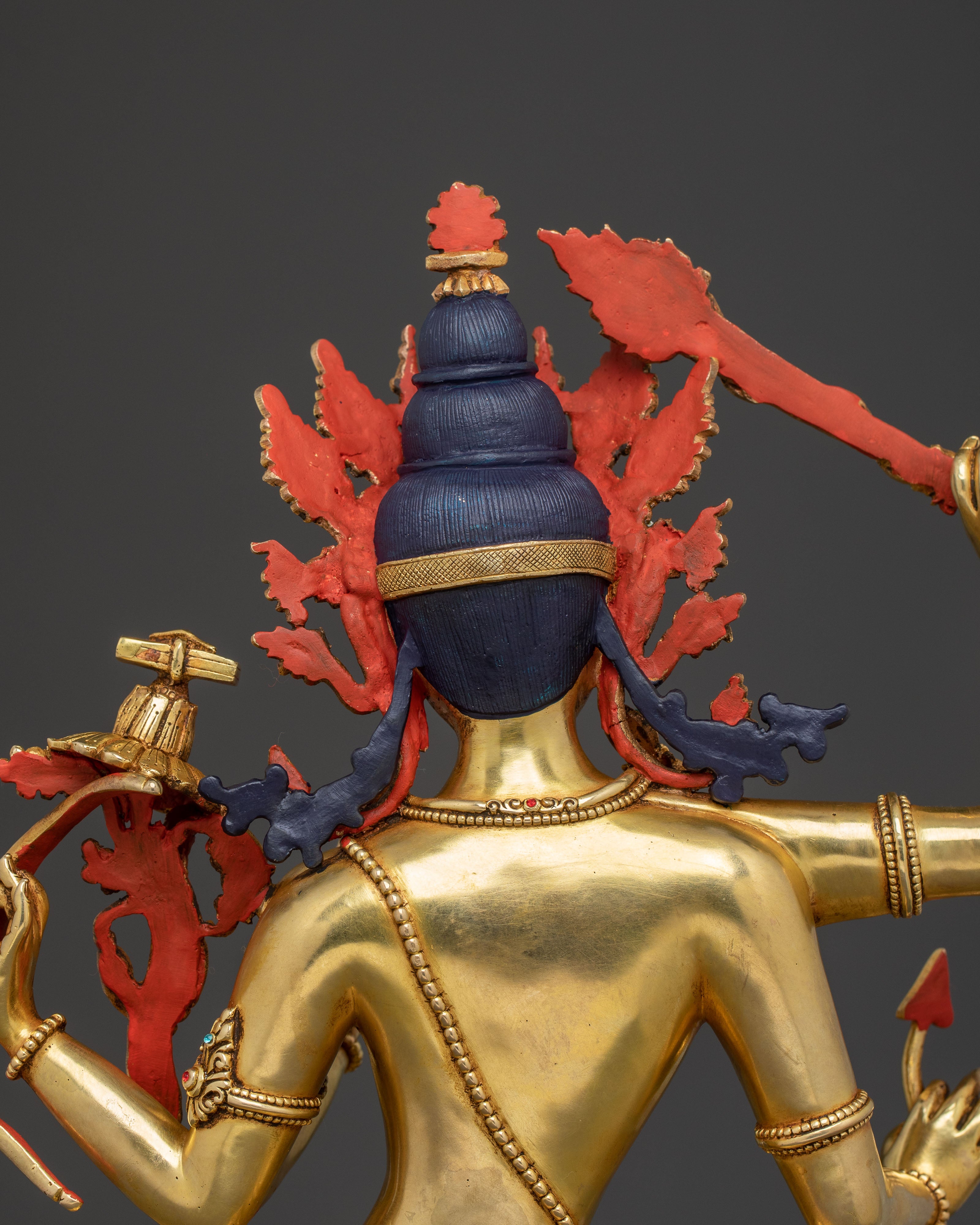 24k Gold Gilded Maha Manjushri Statue – Exquisite Himalayan Art